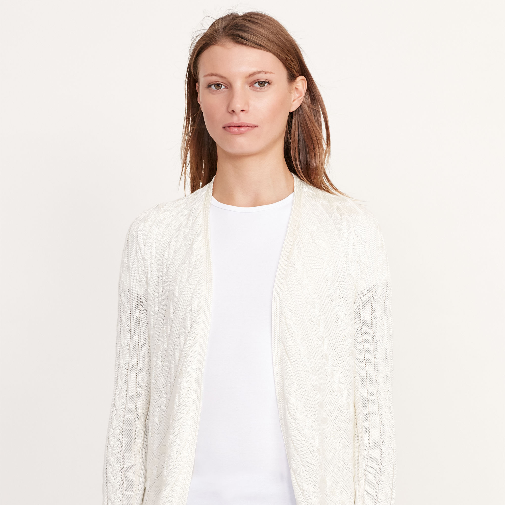 Cable-Knit Open-Front Cardigan