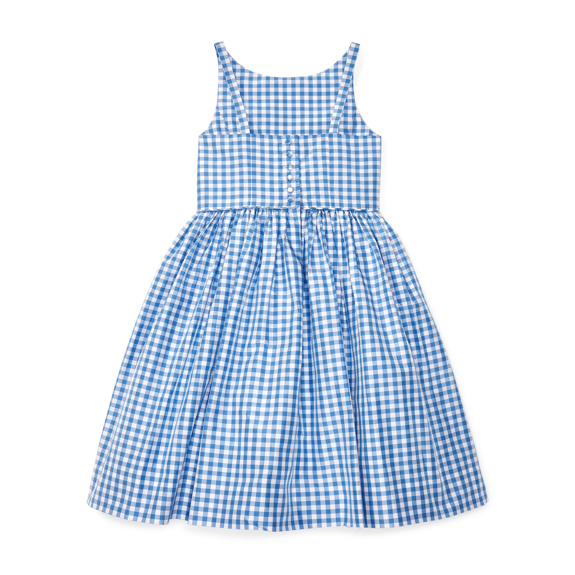 Sleeveless Gingham Silk Dress