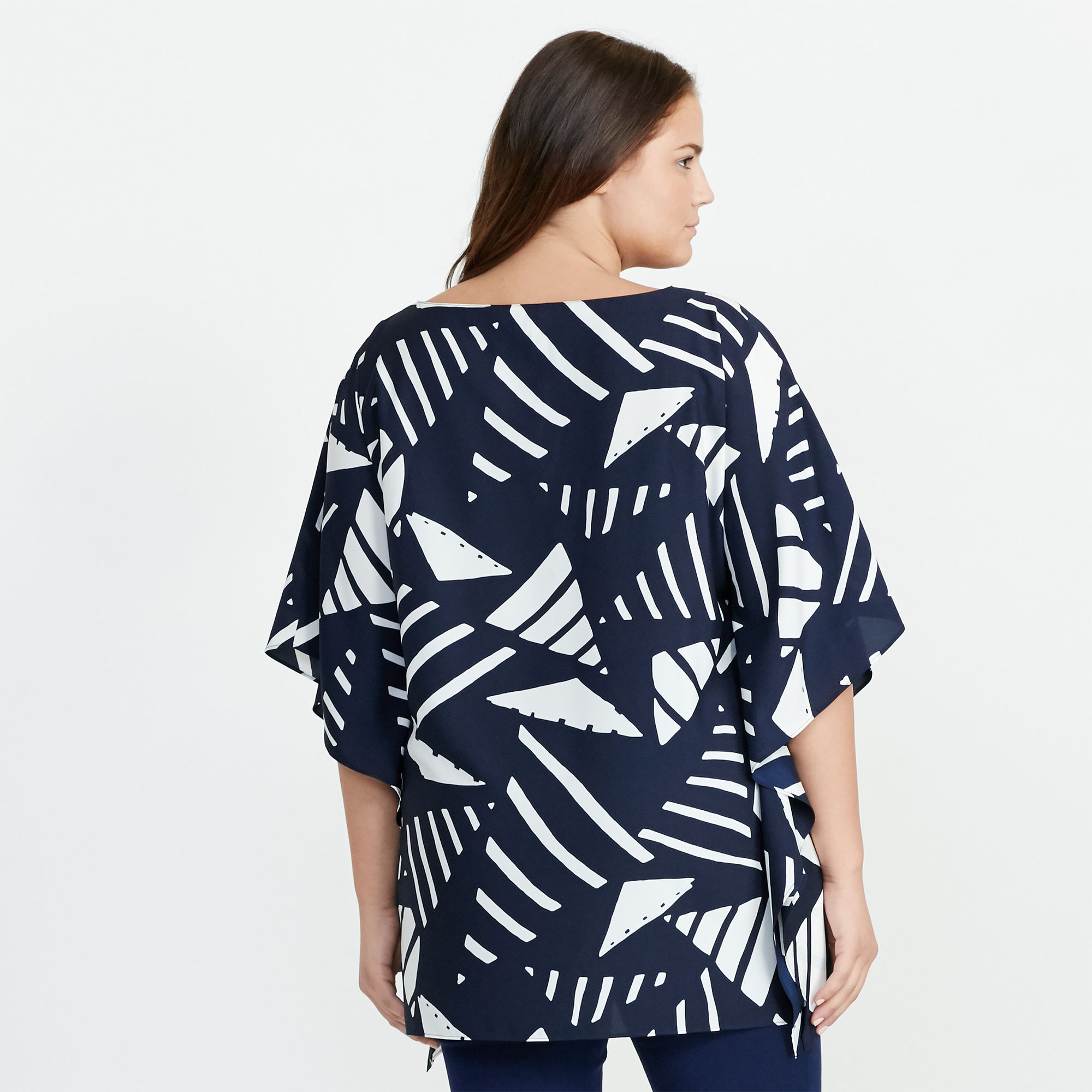 Graphic-Print Poncho