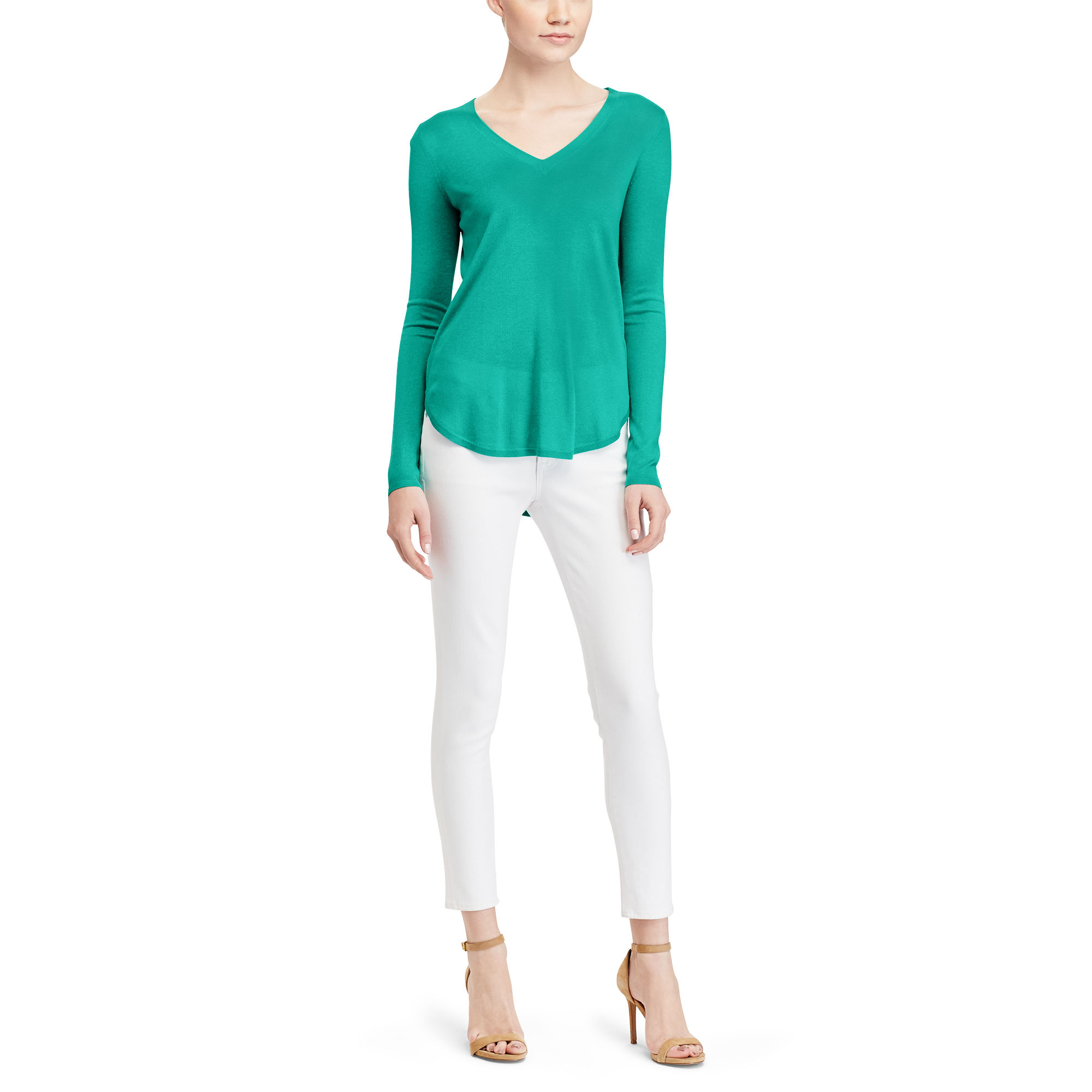 Silk-Blend V-Neck Sweater