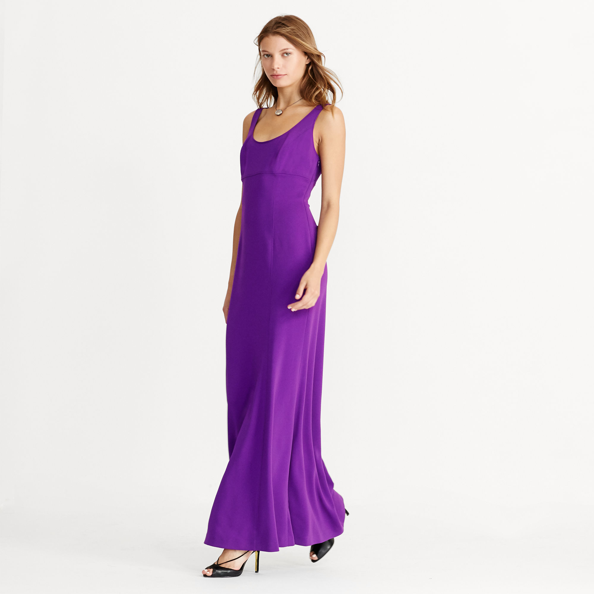 Stretch Crepe Scoop-Back Gown