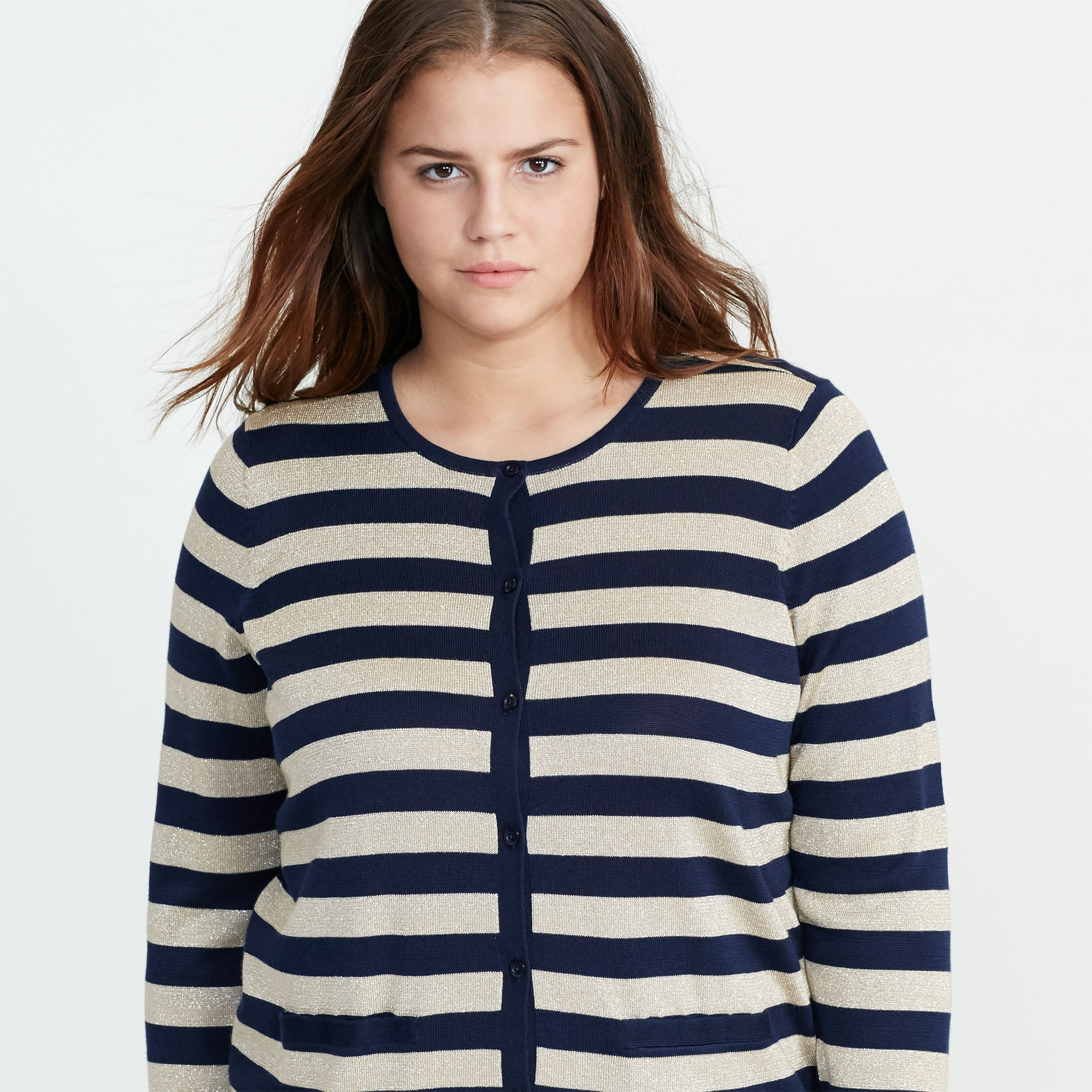 Striped Metallic Cardigan