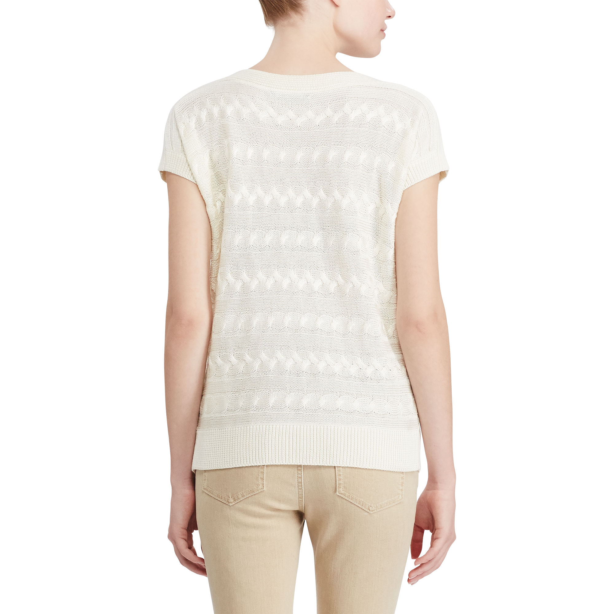 Cable Short-Sleeve Sweater