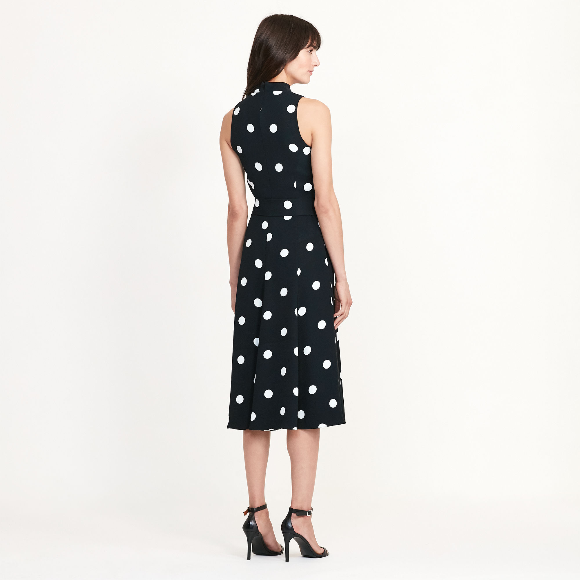 Polka-Dot Crepe Midi Dress