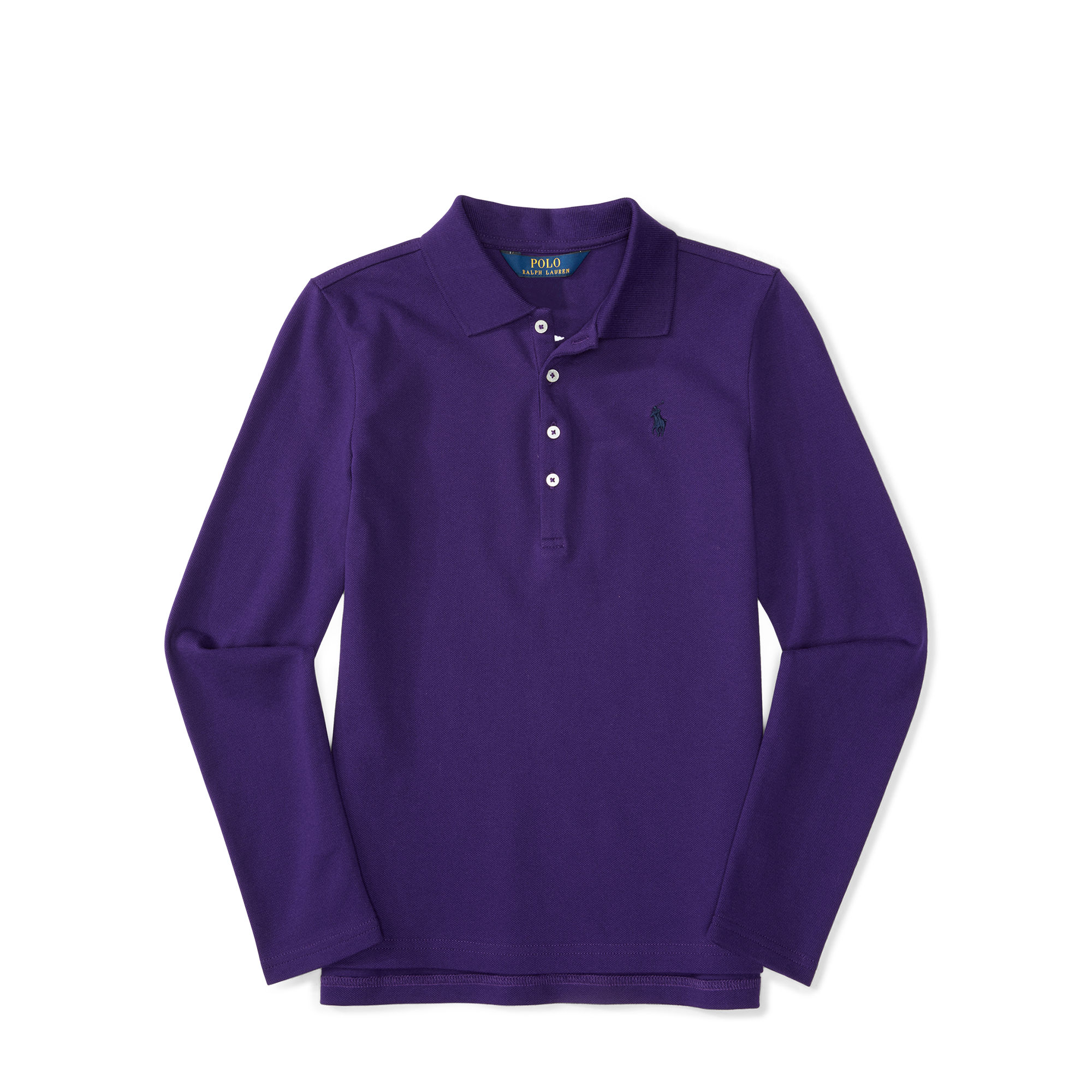 Stretch Mesh Long-Sleeve Polo