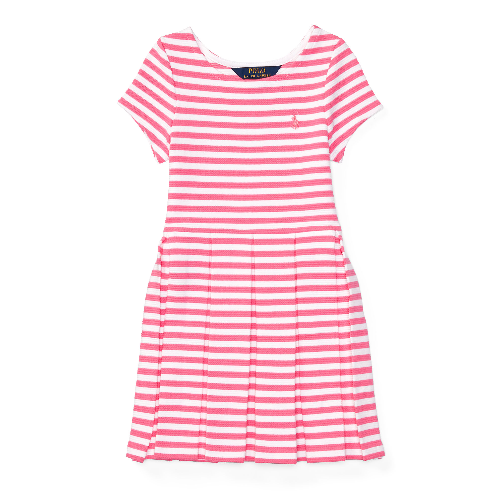 Striped Pleated Ponte Dress