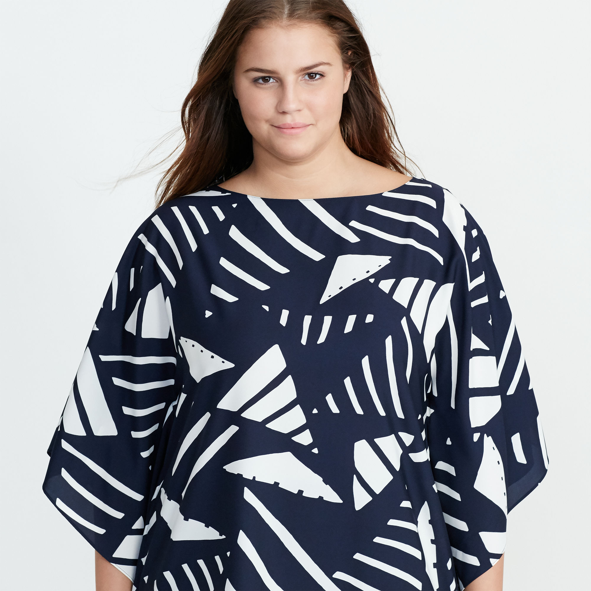 Graphic-Print Poncho