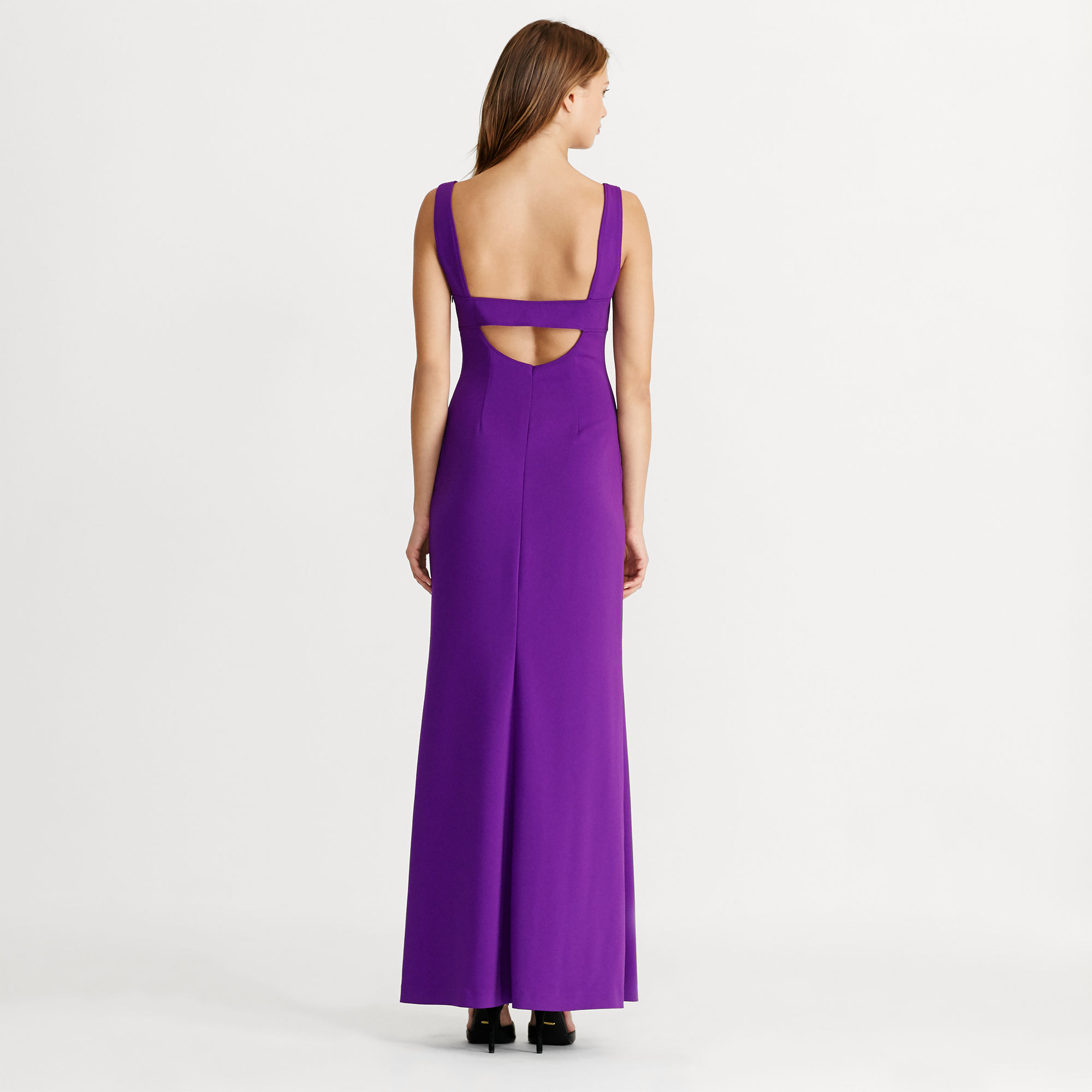 Stretch Crepe Scoop-Back Gown