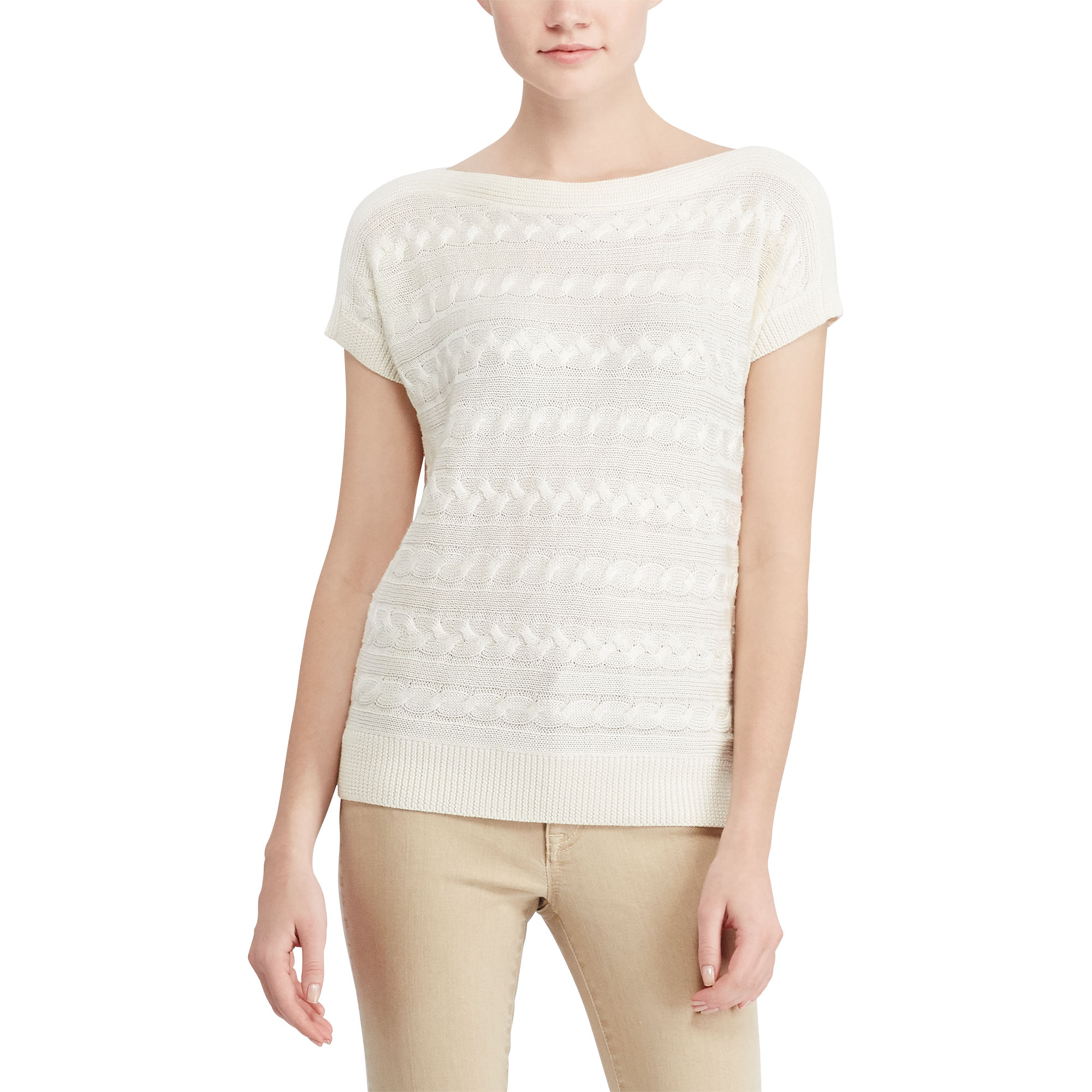 Cable Short-Sleeve Sweater