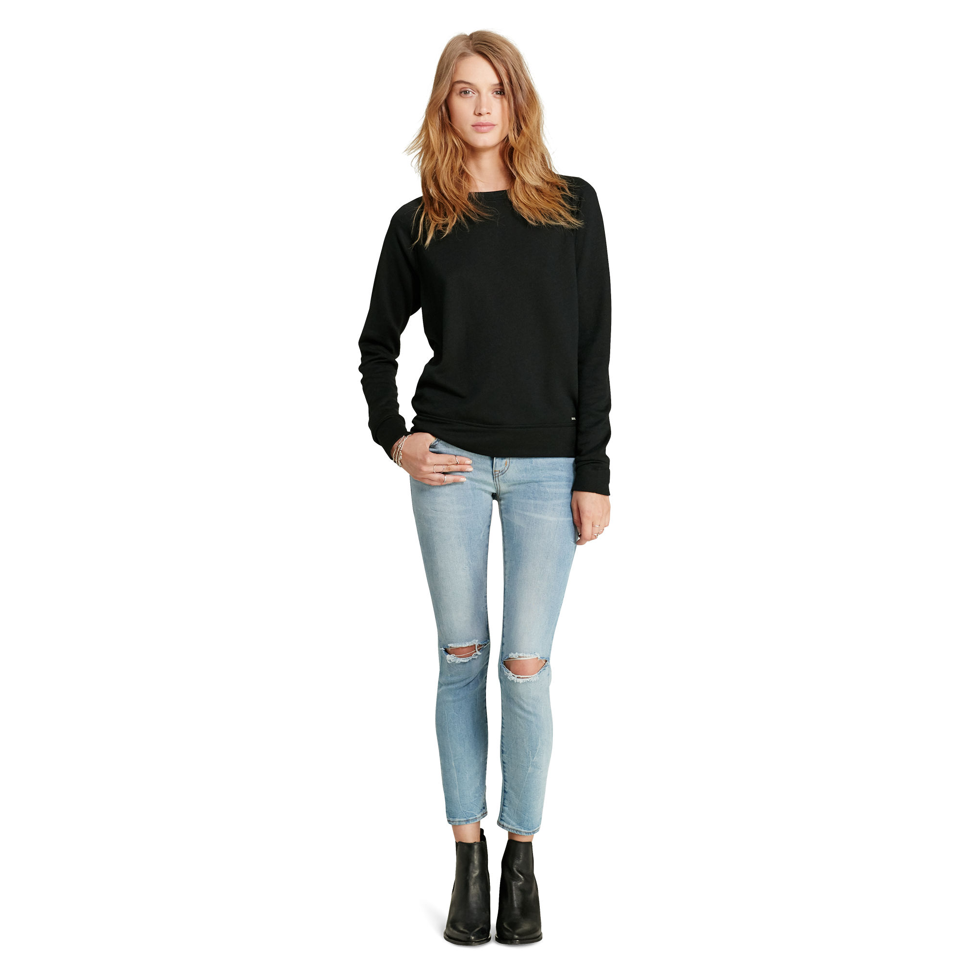 fleece crewneck sweatshirt