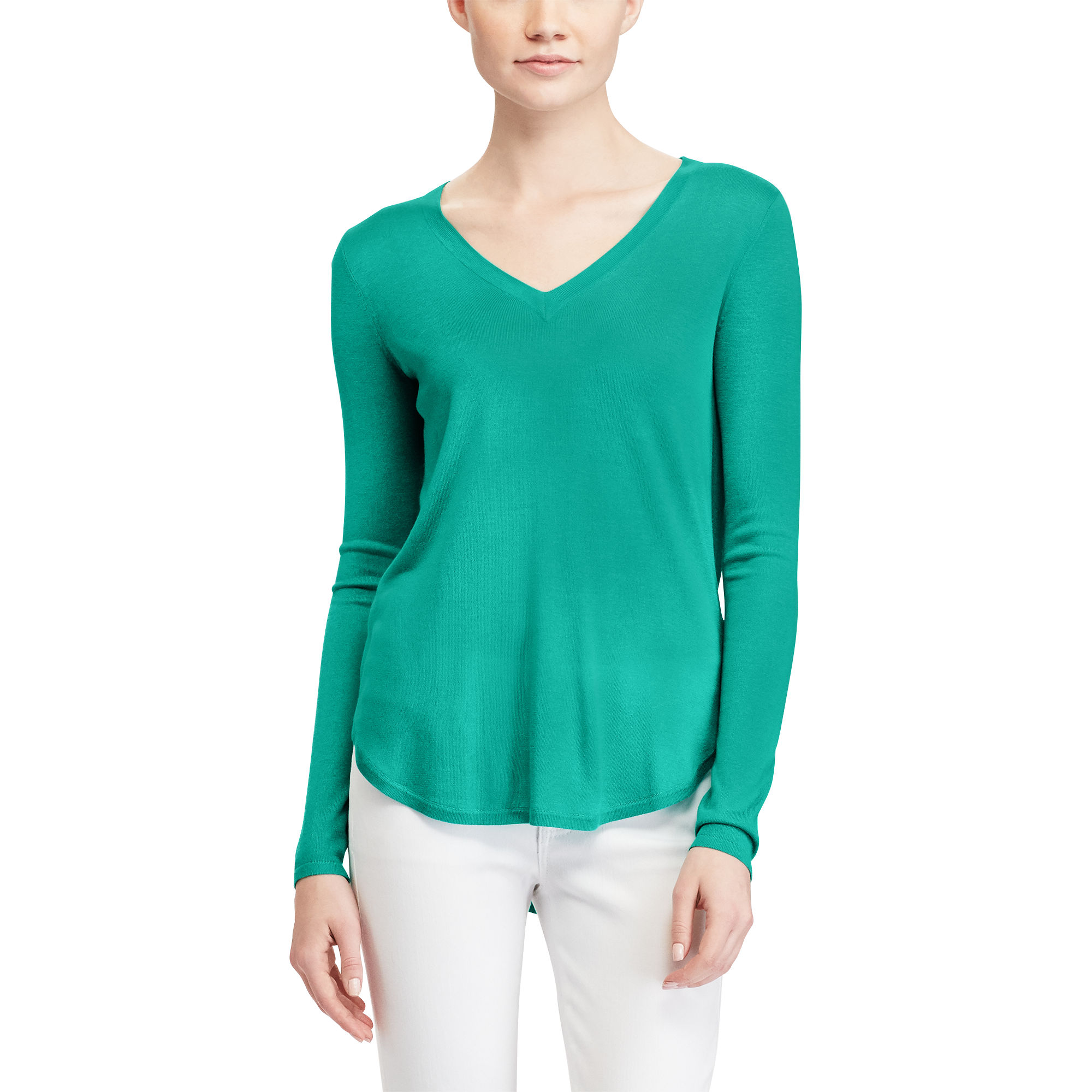 Silk-Blend V-Neck Sweater