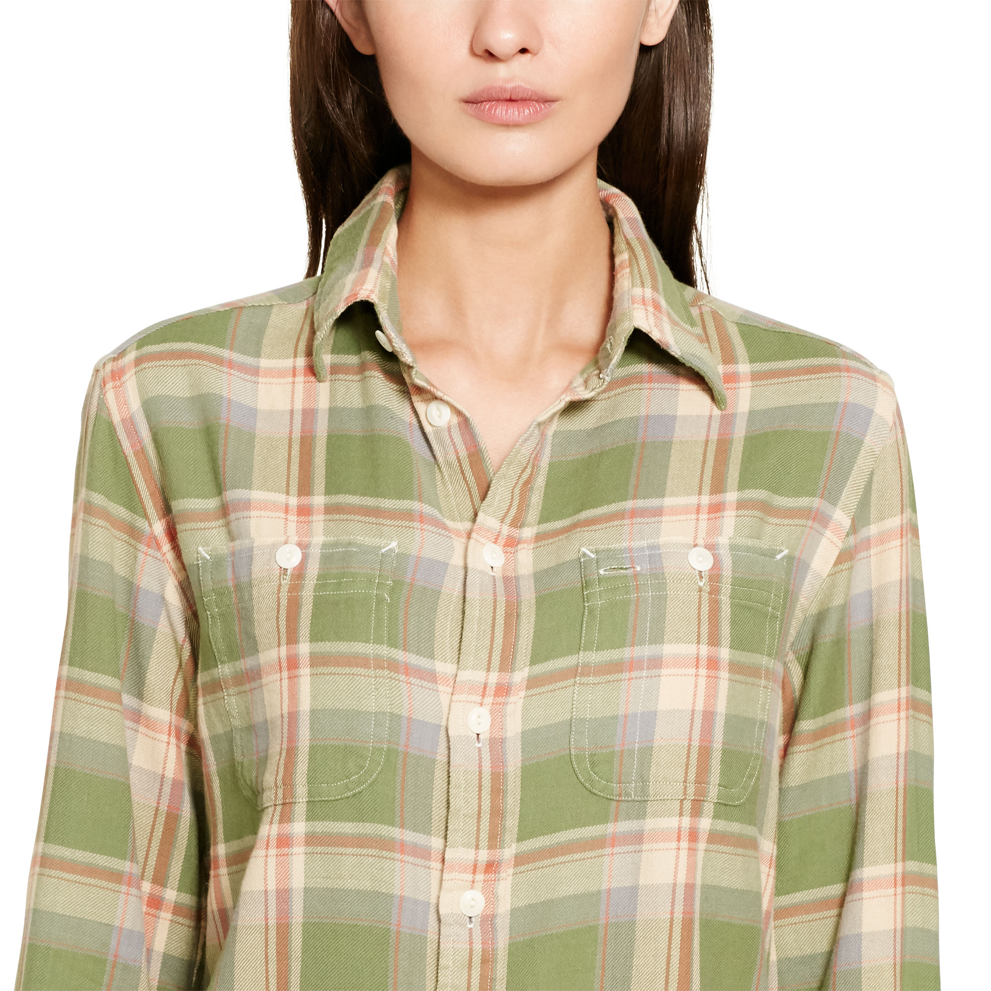 relaxed-fit plaid shirt