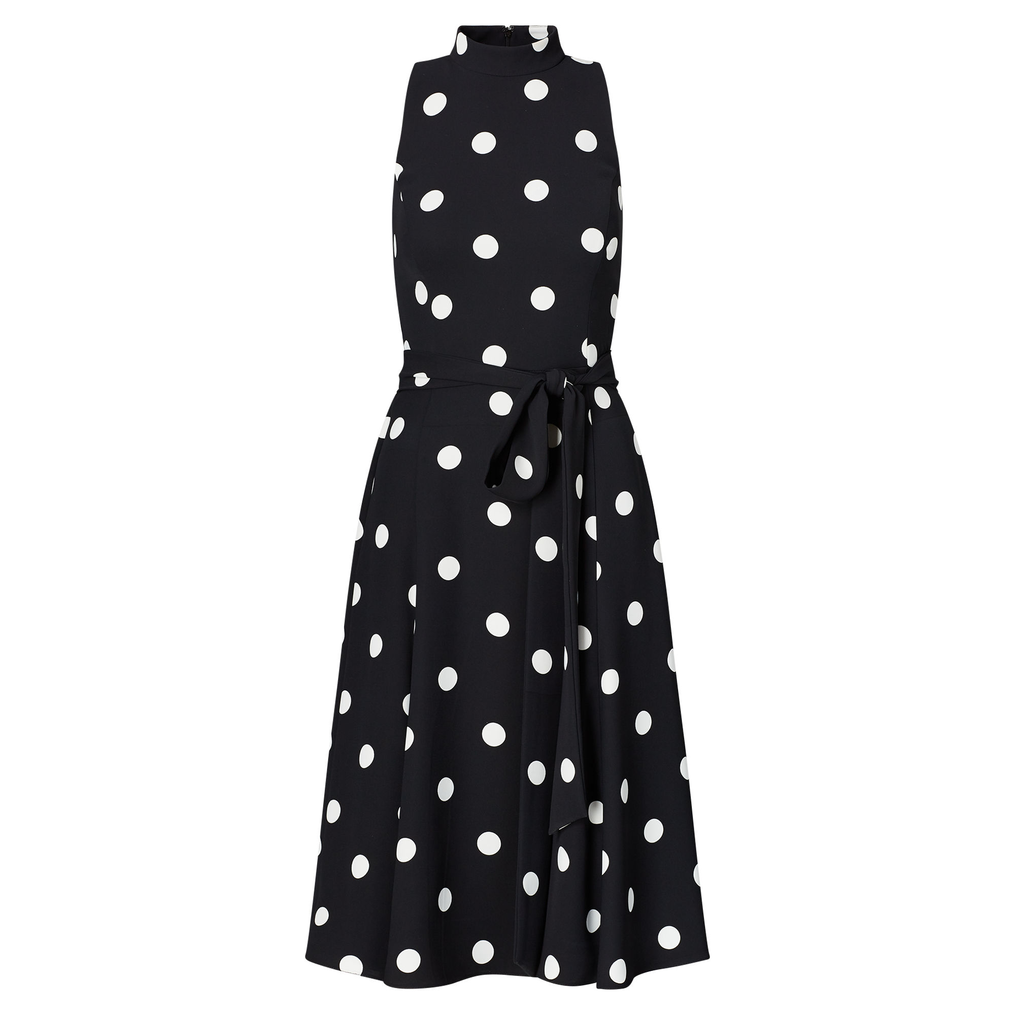 Polka-Dot Crepe Midi Dress