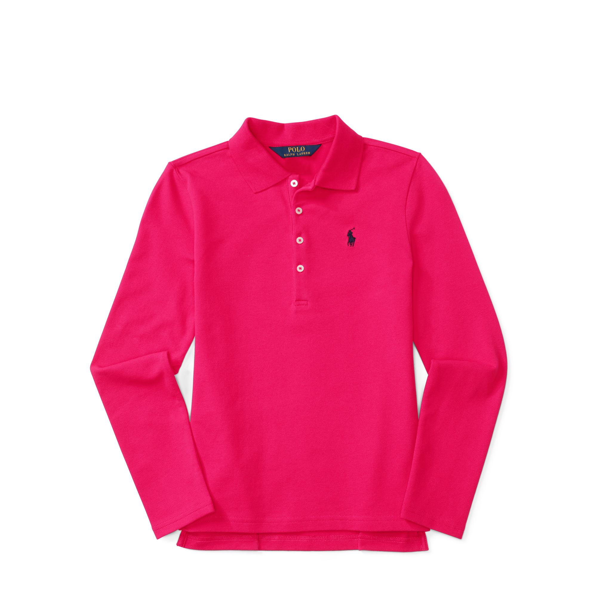 Stretch Mesh Long-Sleeve Polo