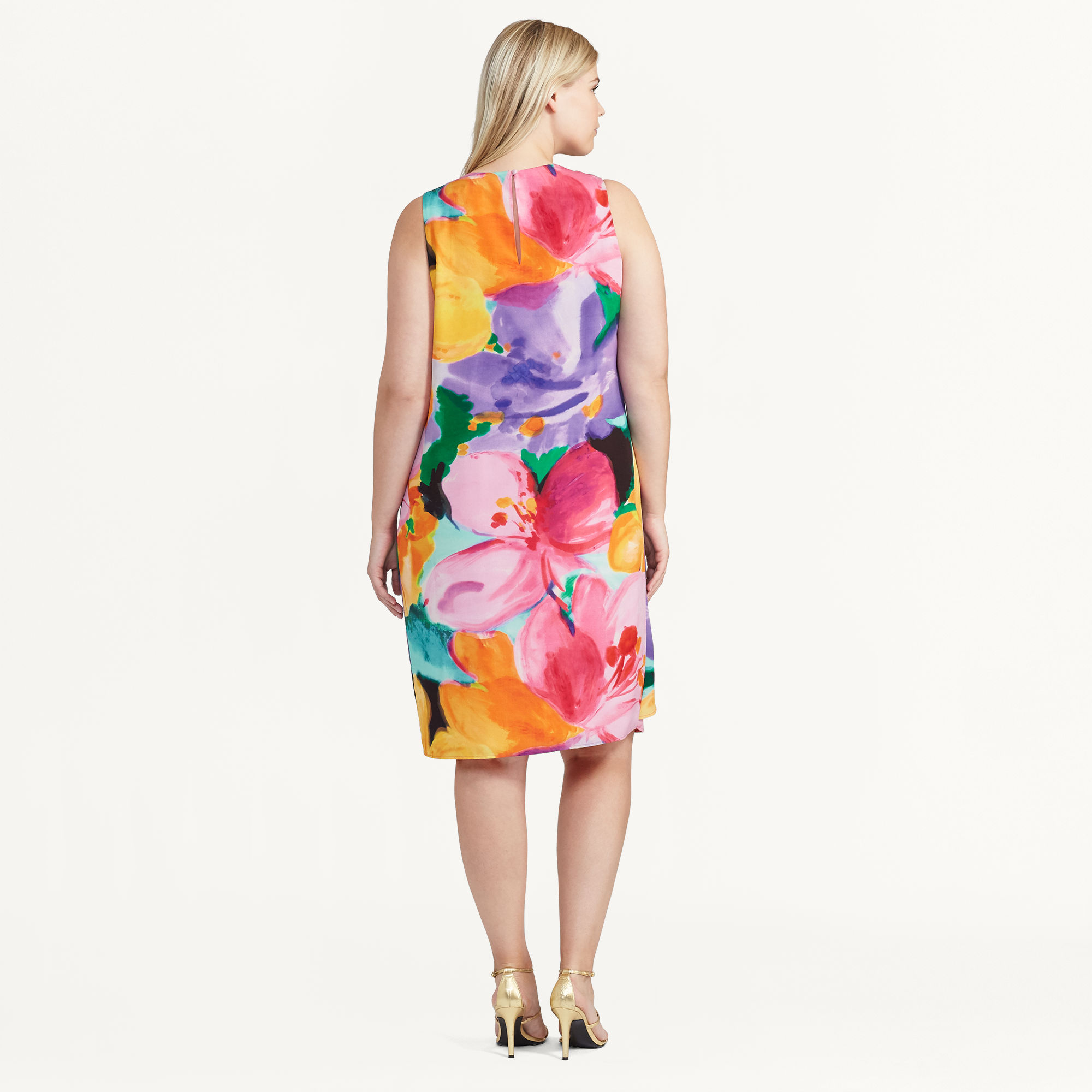 Floral-Print Crepe Dress