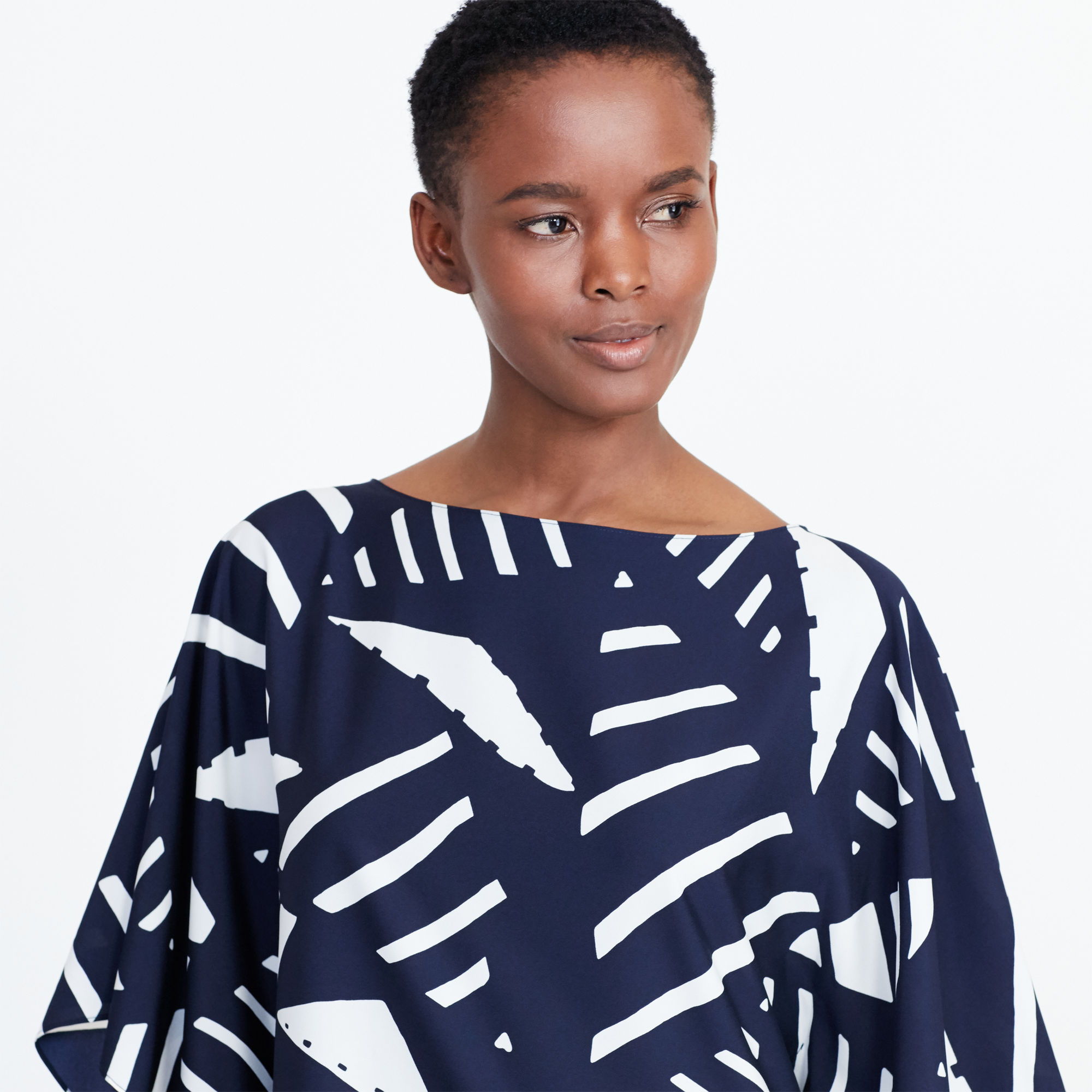 Graphic-Print Poncho