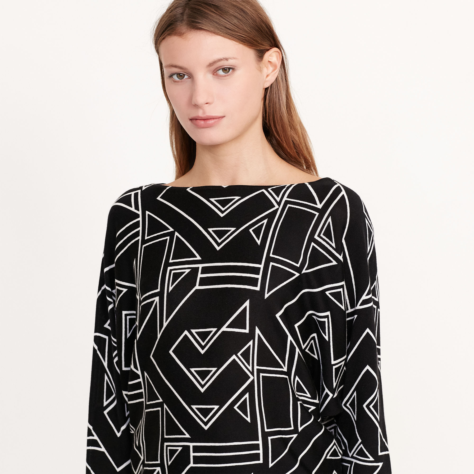 Geometric-Print Sweater