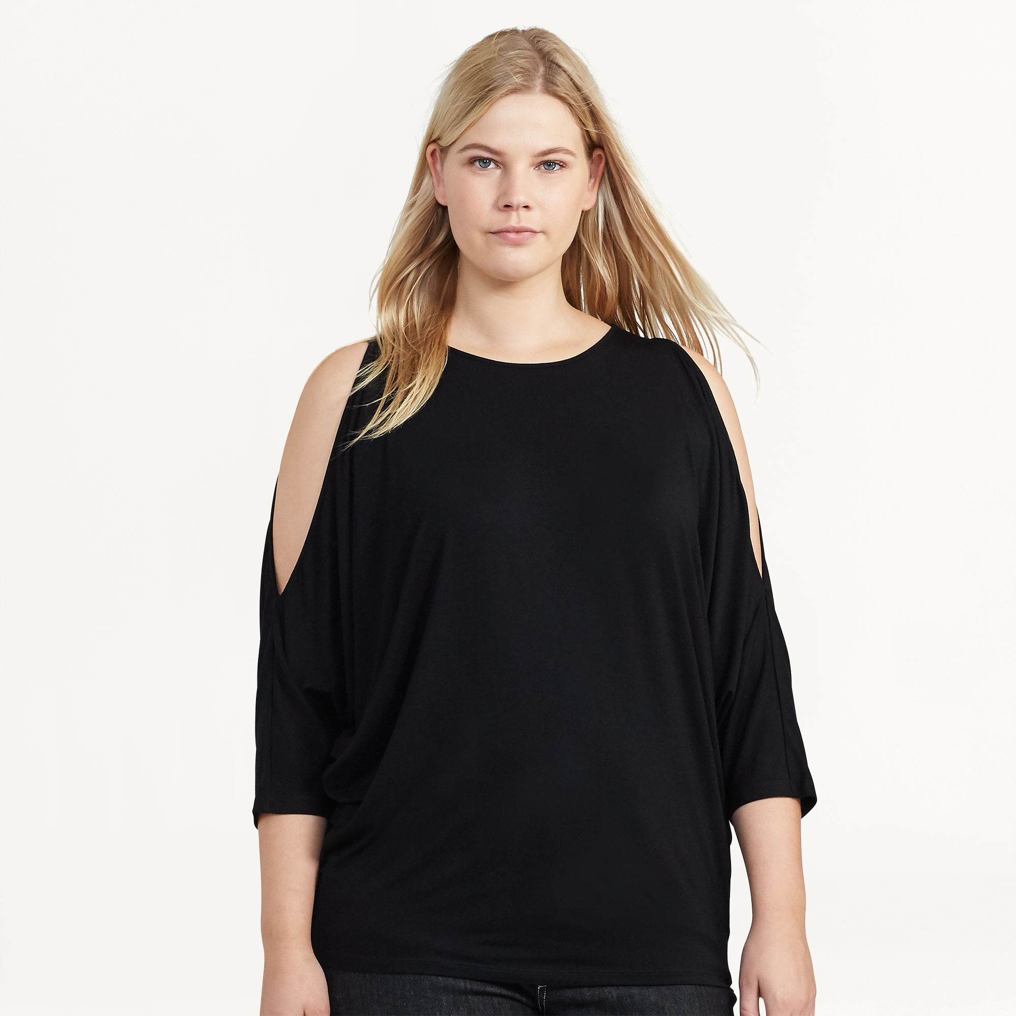 Cutout-Shoulder Jersey Top