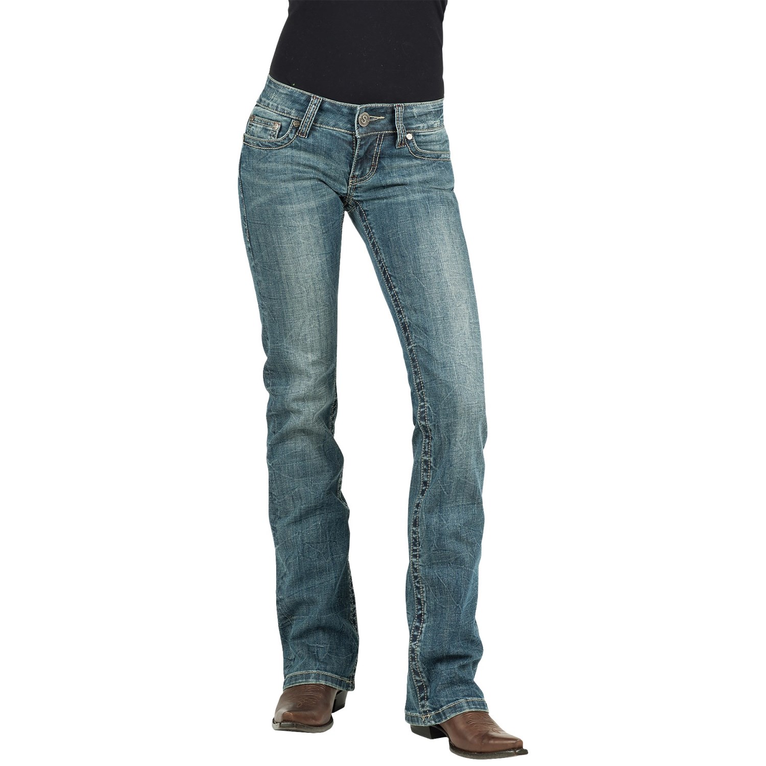 Stetson Gold Leaf Jeans - Low Rise, Bootcut (For Women)