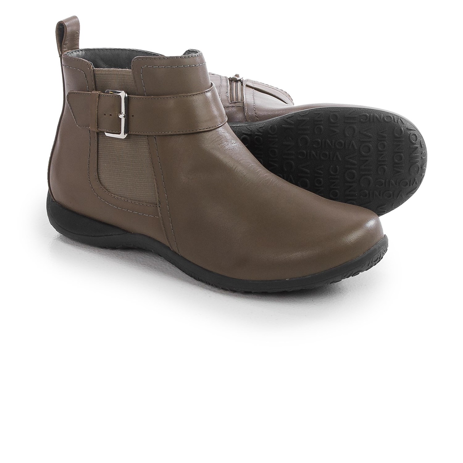 Vionic with Orthaheel Technology Adrie Ankle Boots - Leather, Side Zip (For Women)