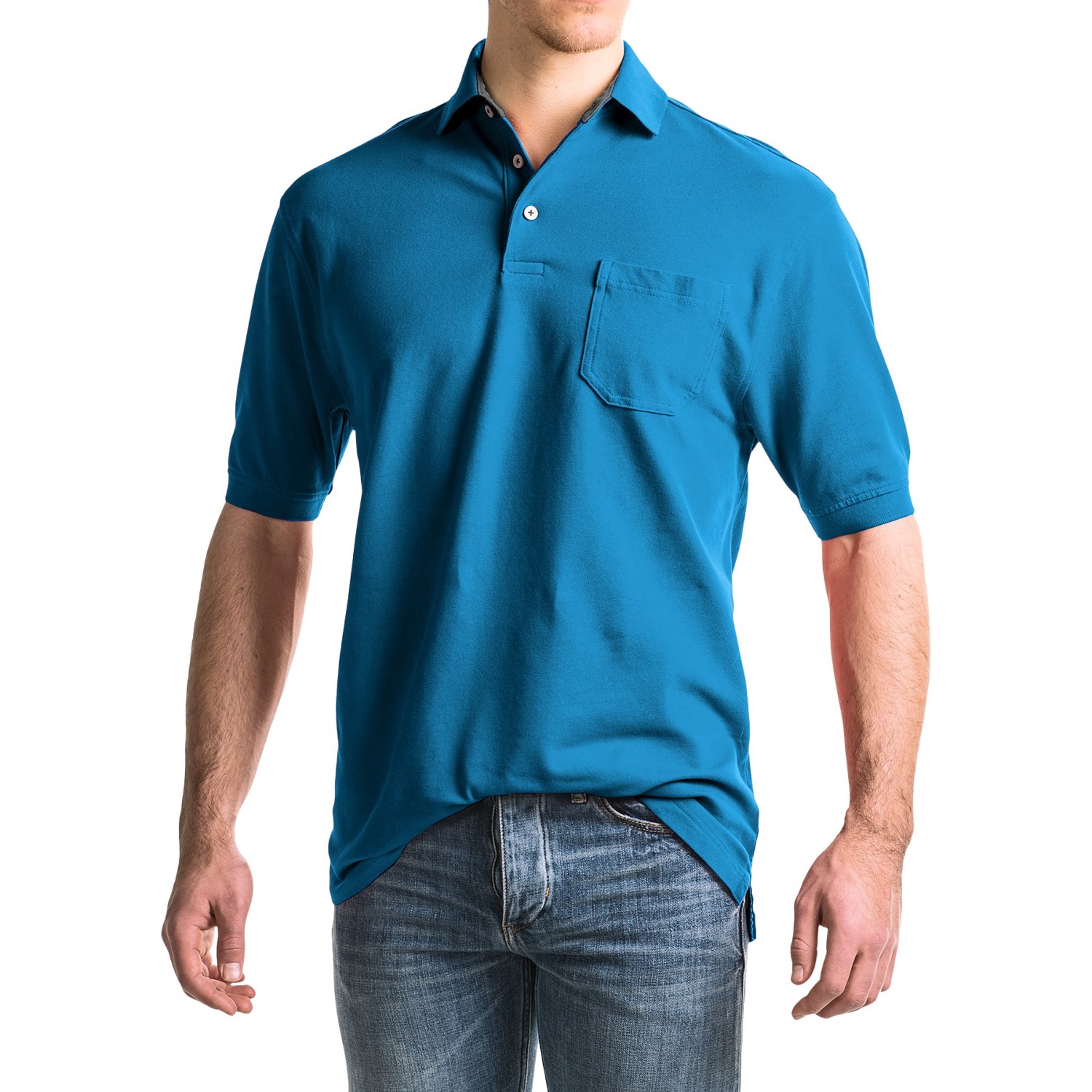 Viyella Stretch Pique Polo Shirt - Short Sleeve (For Men)