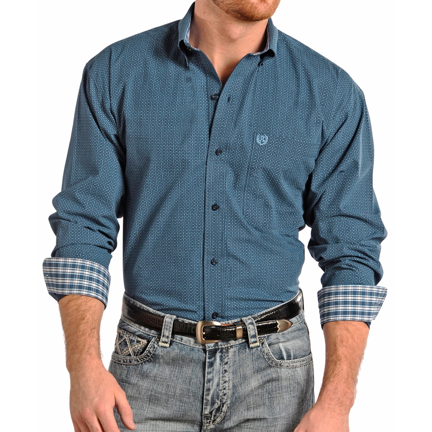 Panhandle Slim Select Peached Poplin Print Shirt - Long Sleeve (For Men and Tall Men)