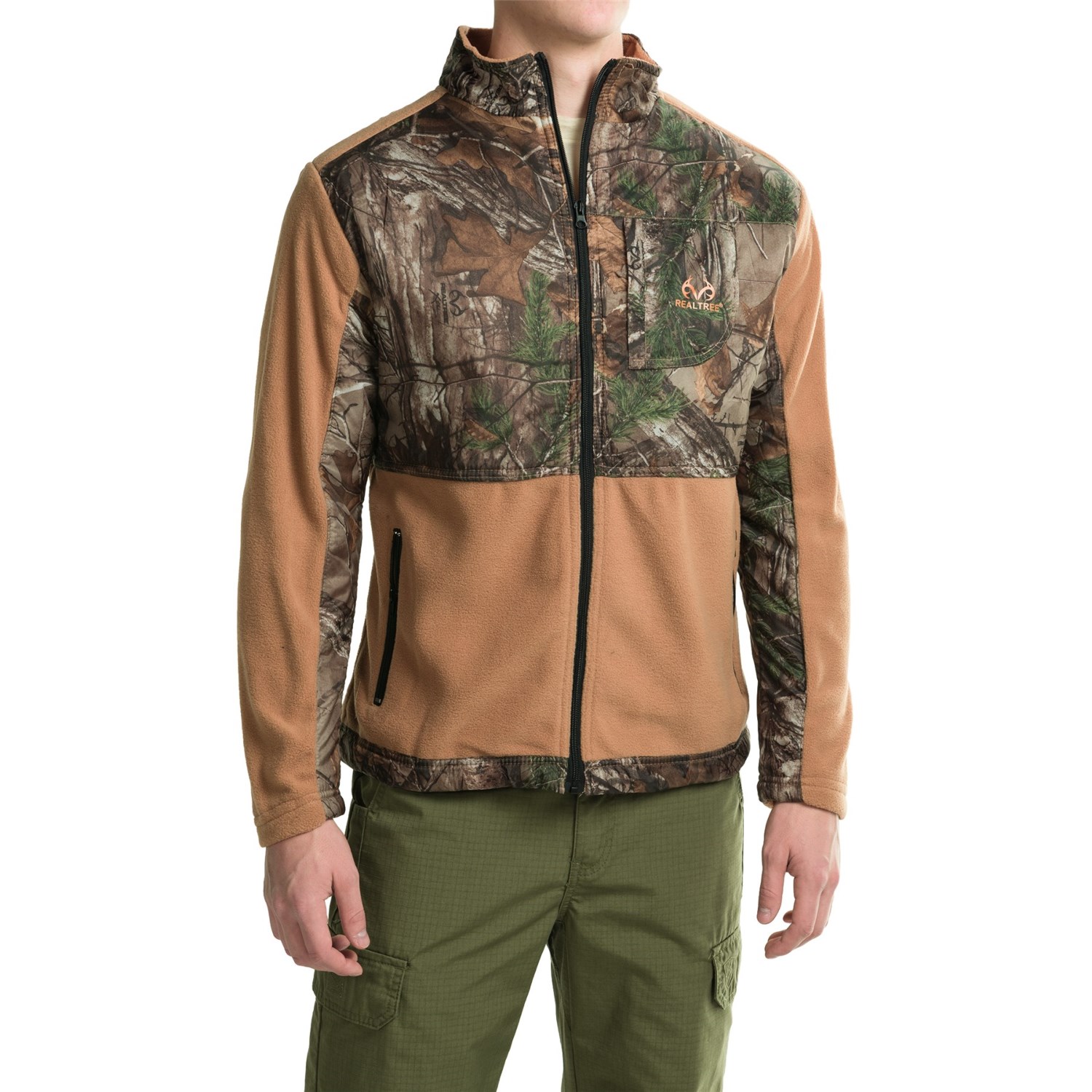 Printed Camo Jacket with Fleece Trim (For Men)