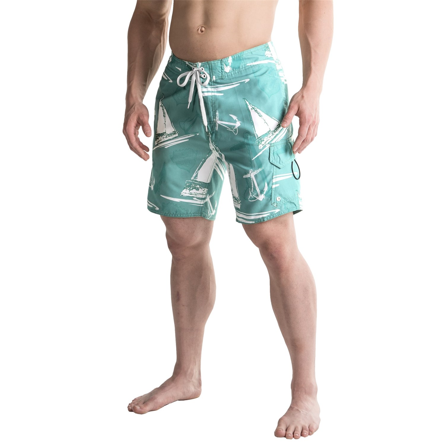 2-Pocket Drawstring Waist Boardshorts (For Men)