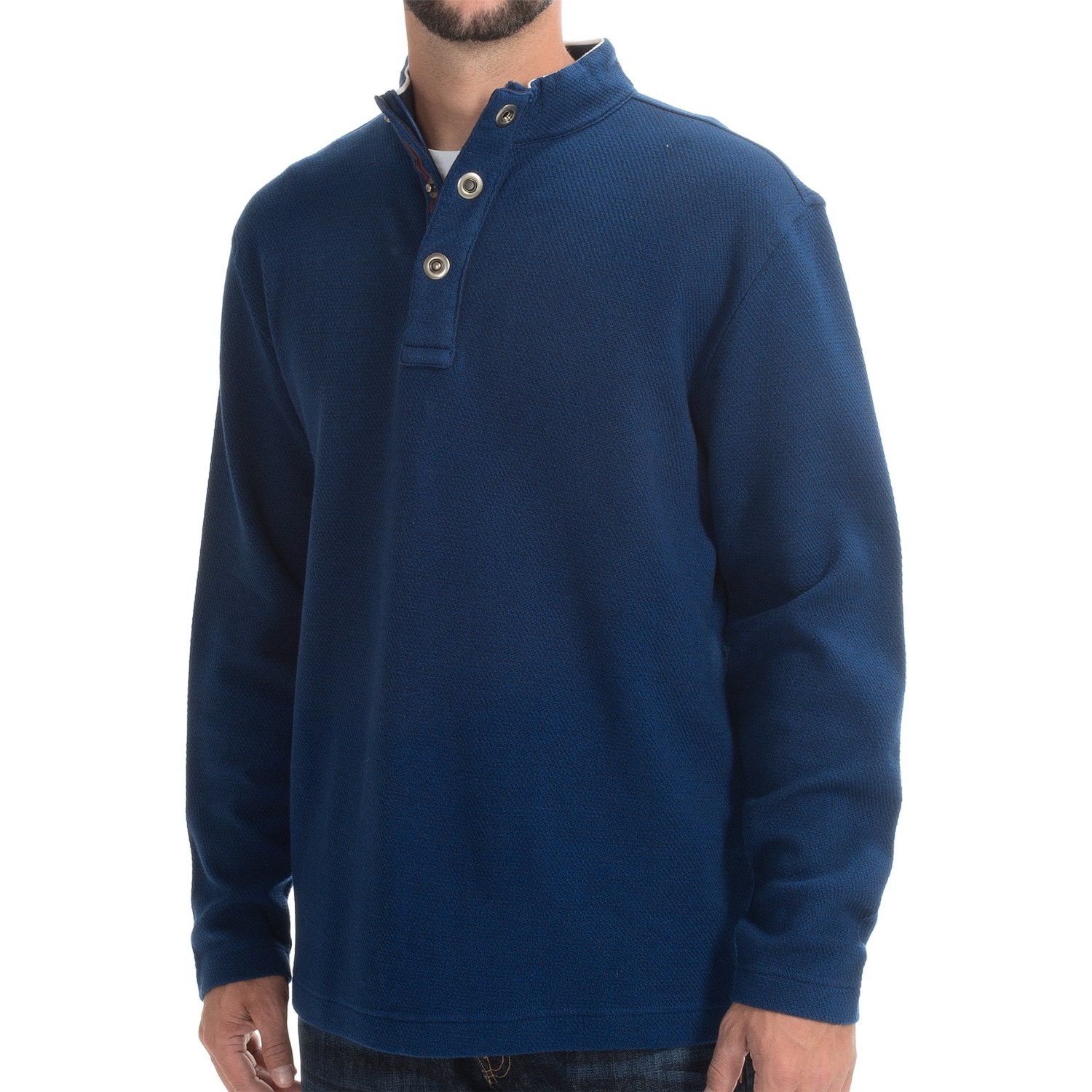 Viyella Mock Neck Shirt - Zip Neck, Long Sleeve (For Men)