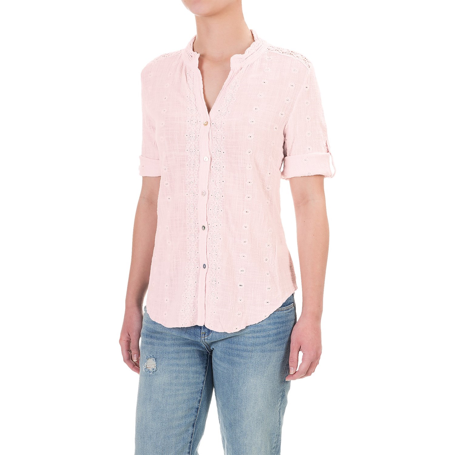 dylan Hatch Embroidered Shirt - 3/4 Sleeve (For Women)