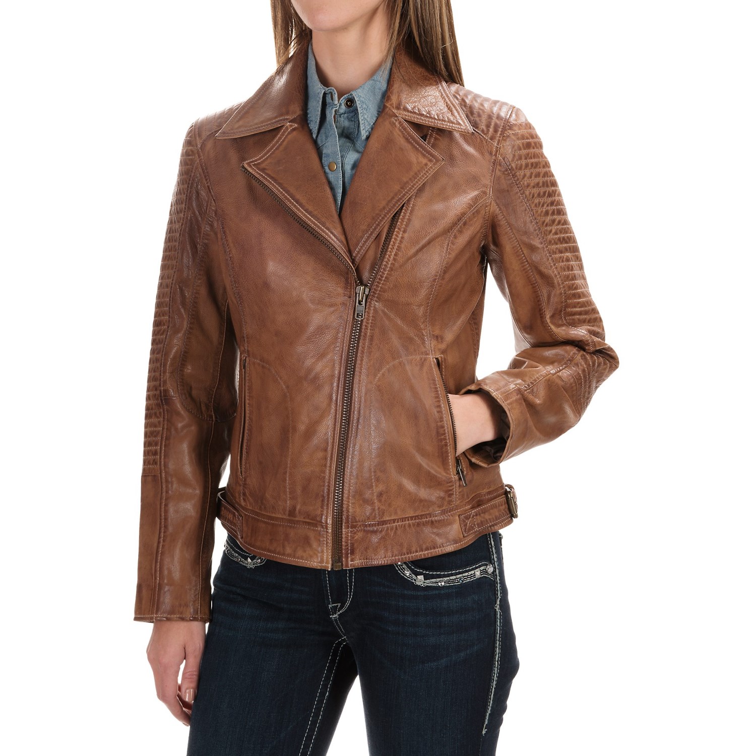 Scully Leather Trail Jacket - Detachable Faux-Shearling Collar (For Women)