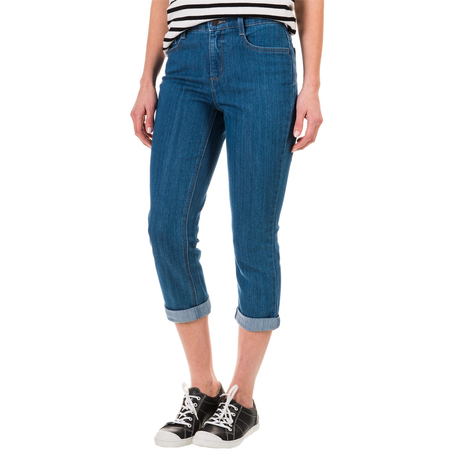 Stretch Denim Five-Pocket Capris (For Women)