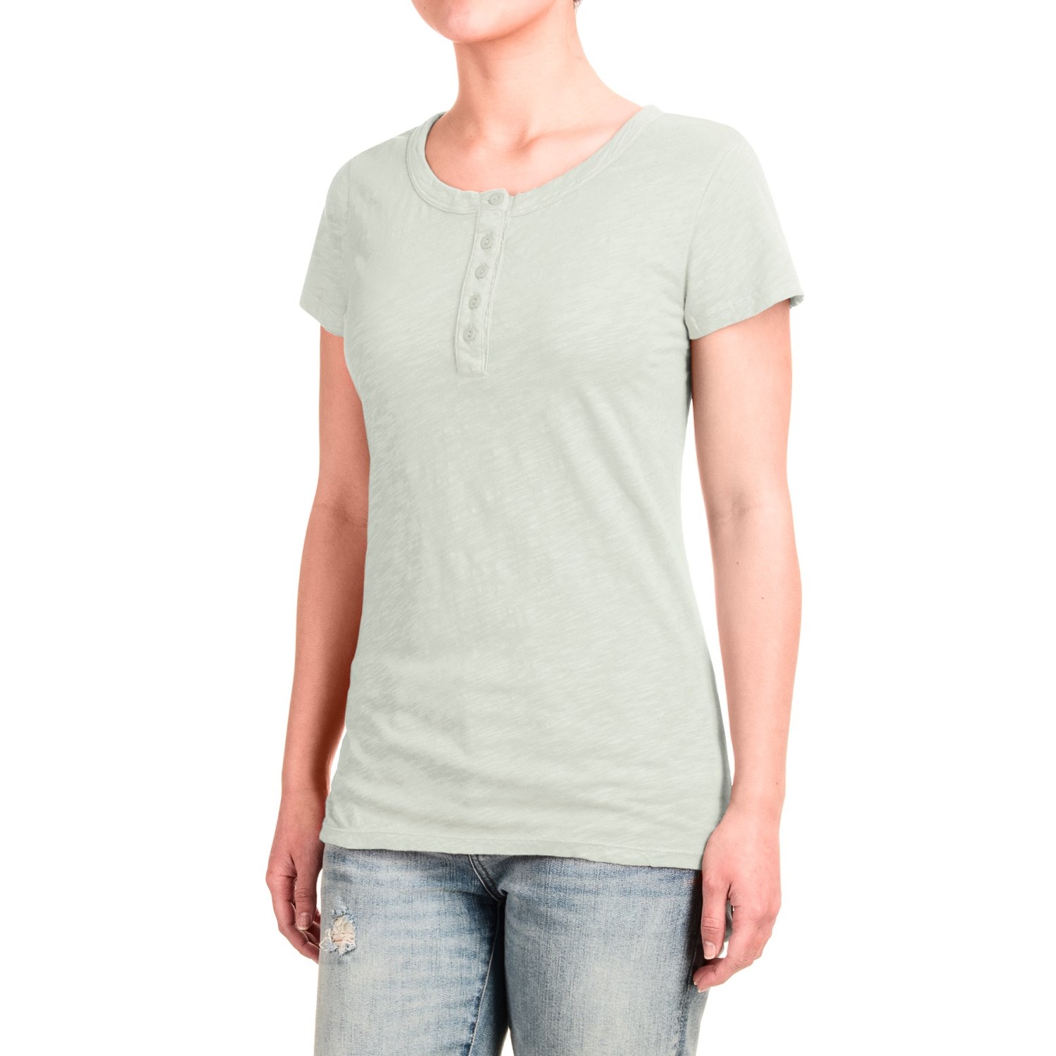 dylan Buttoned Henley Shirt - Short Sleeve (For Women)