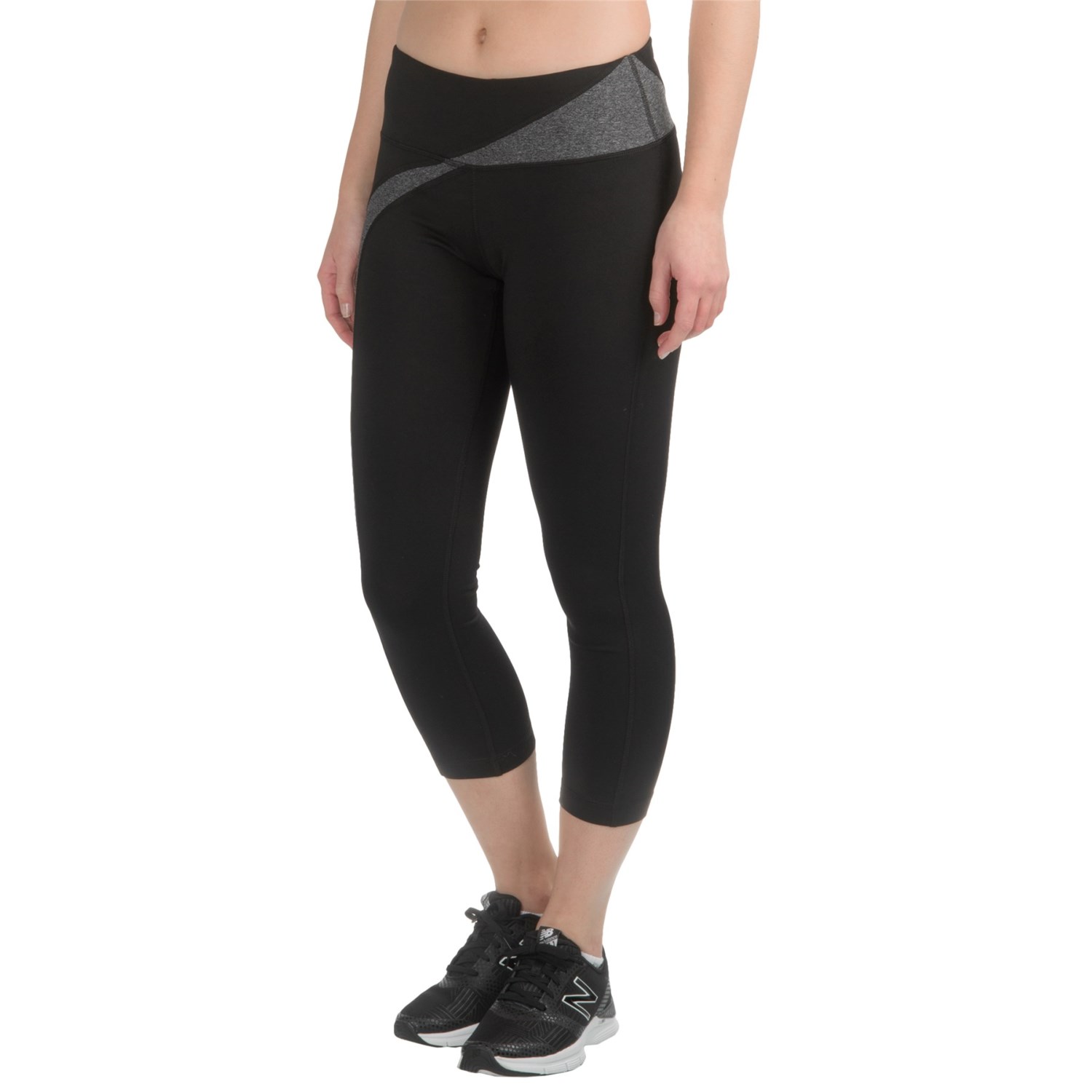 90 Degree by Reflex Wavy Panel Running Capris (For Women)