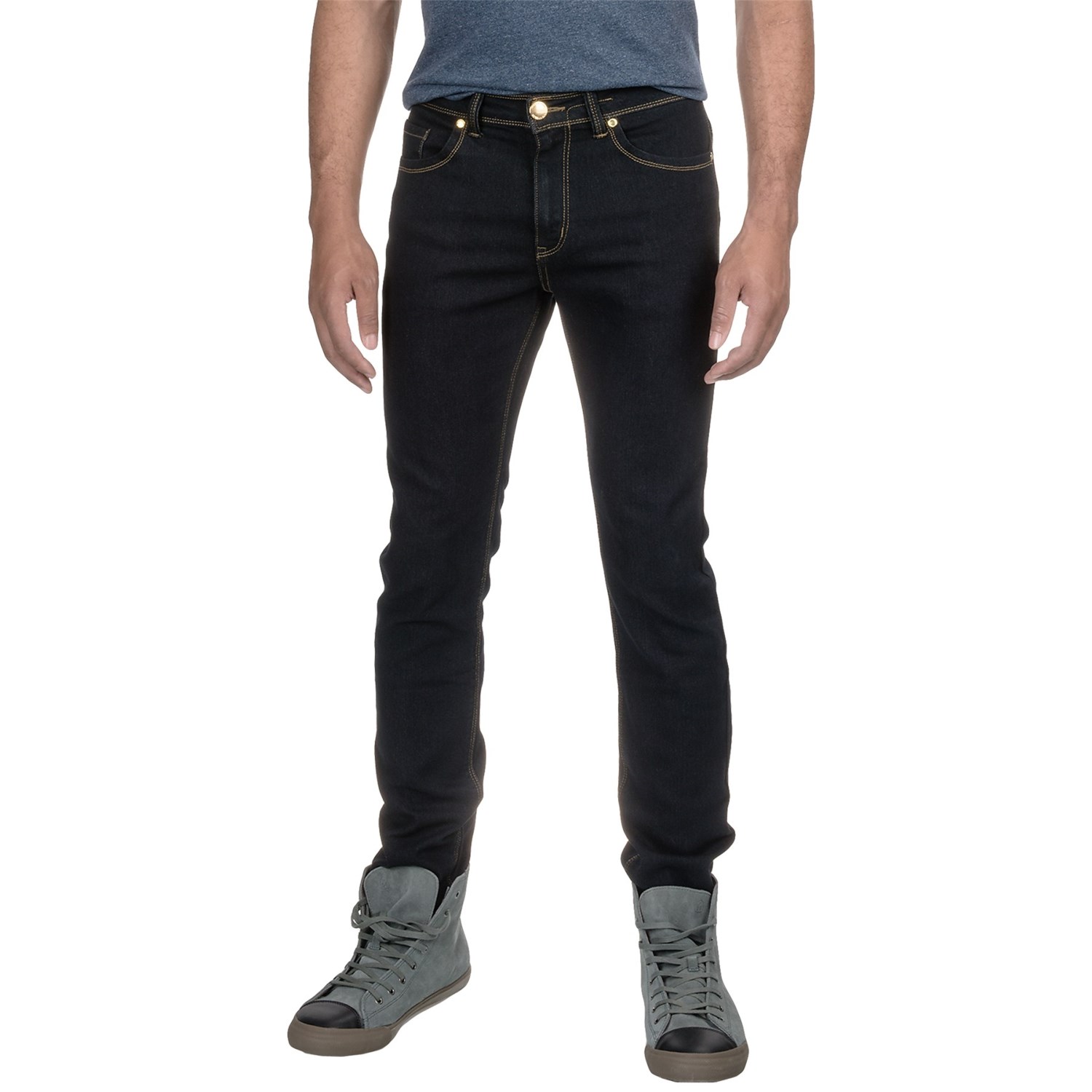 Washed Stretch Denim Jeans - Straight Leg (For Men)