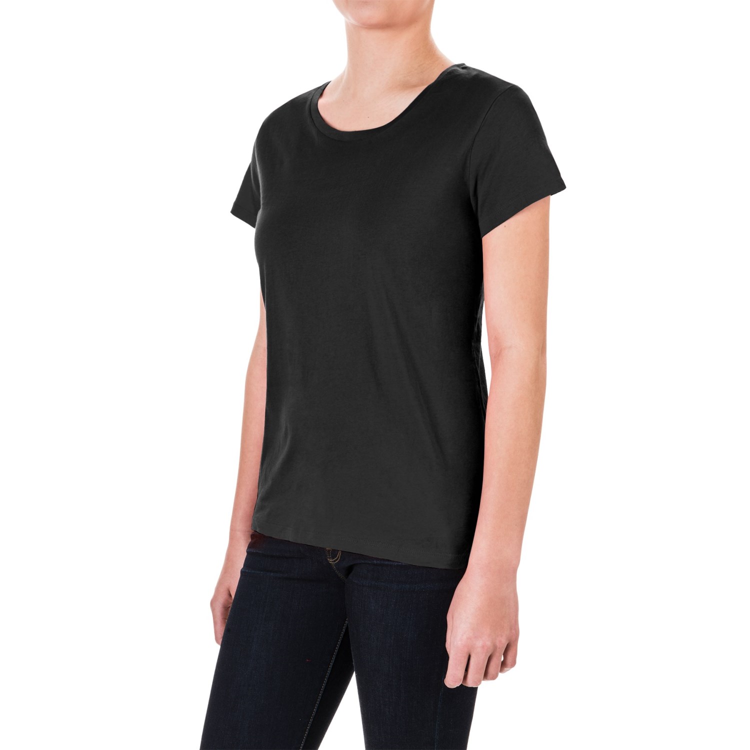 Pima Cotton Essential Crew Shirt - Short Sleeve (For Women)