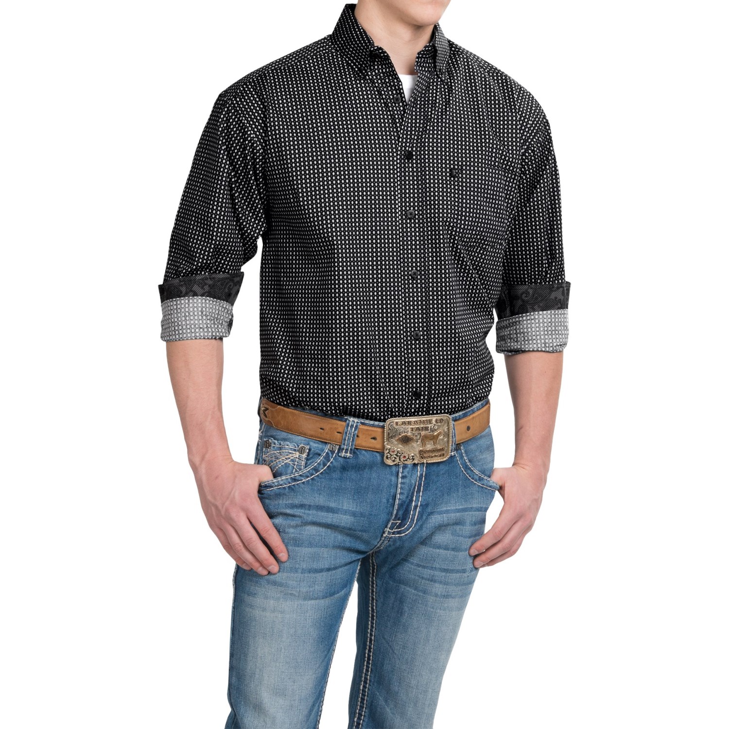 Panhandle Slim Tuf Cooper Competition Fit Poplin Shirt - Button Front, Long Sleeve (For Men)