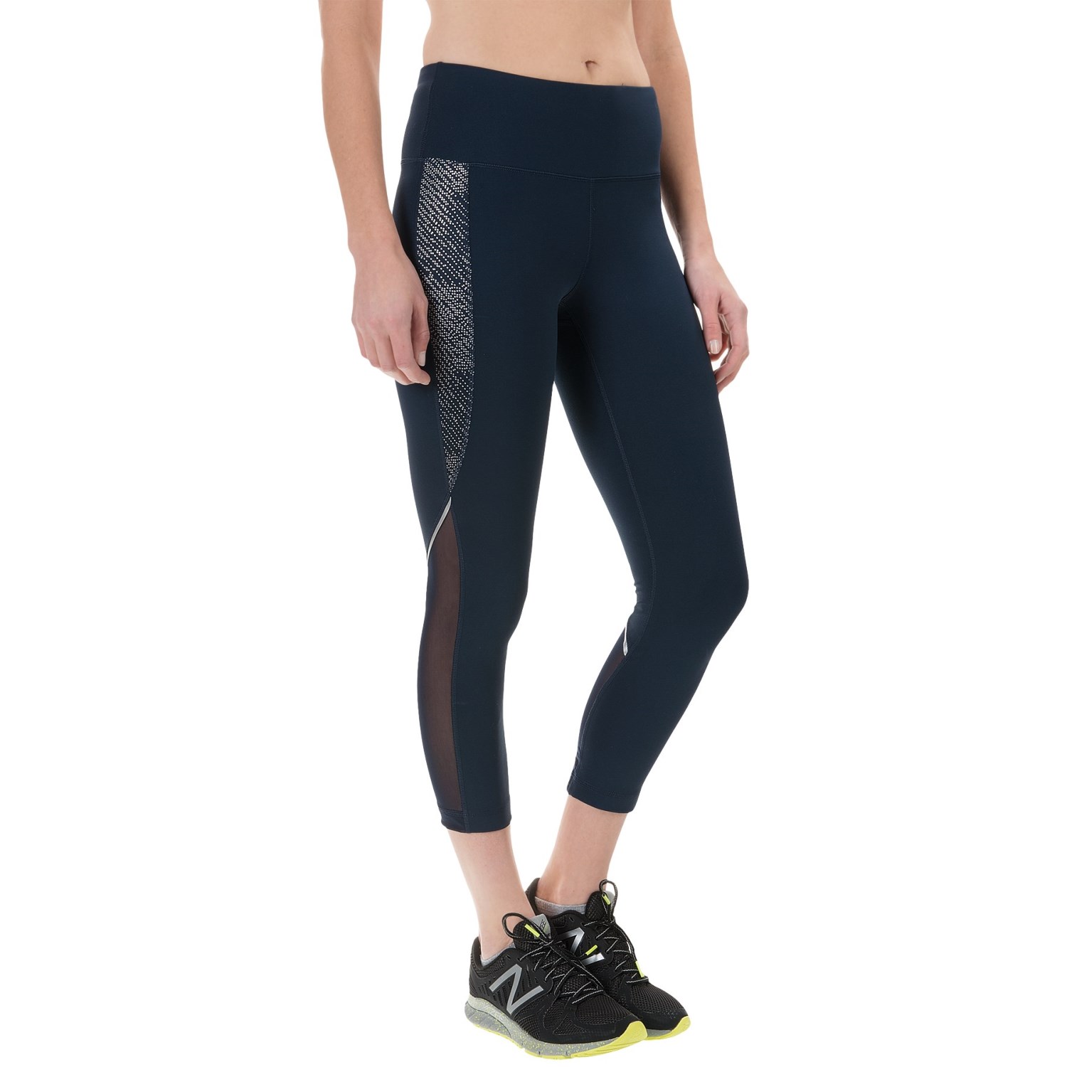 90 Degree by Reflex Mesh Reflective Dotted Capris (For Women)