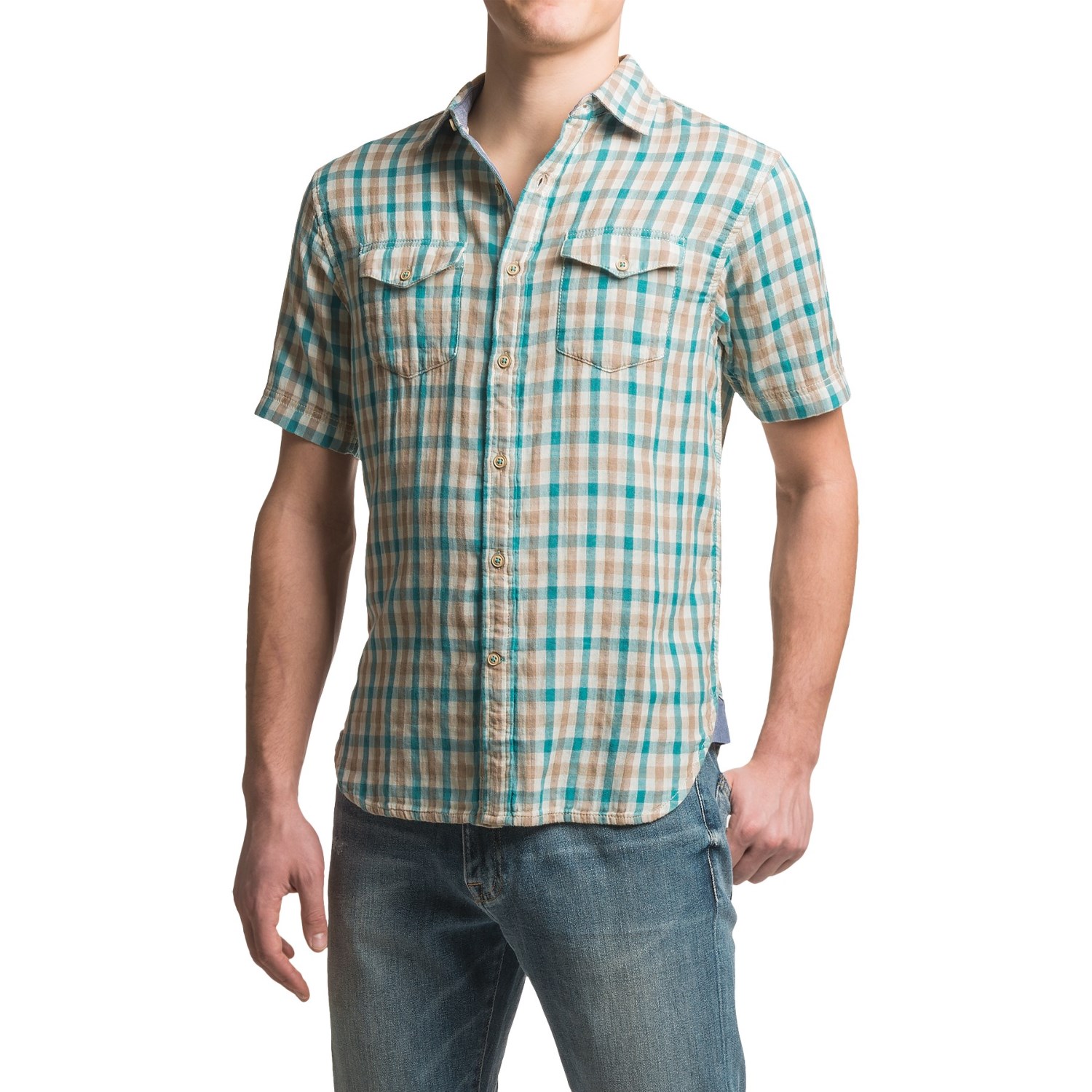 True Grit Beach Check Shirt - Short Sleeve (For Men)