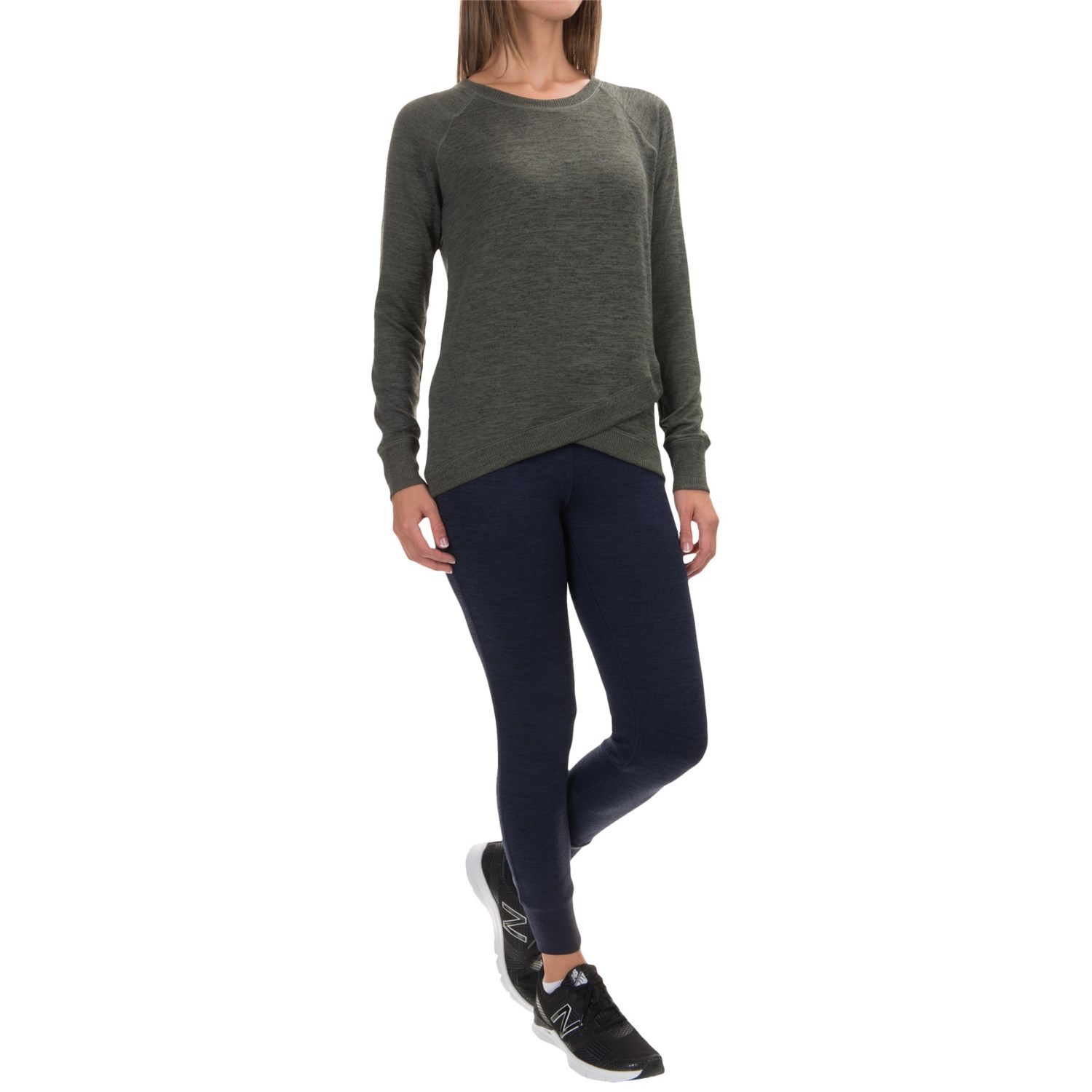 90 Degree by Reflex Cross Bottom Shirt - Long Sleeve (For Women)