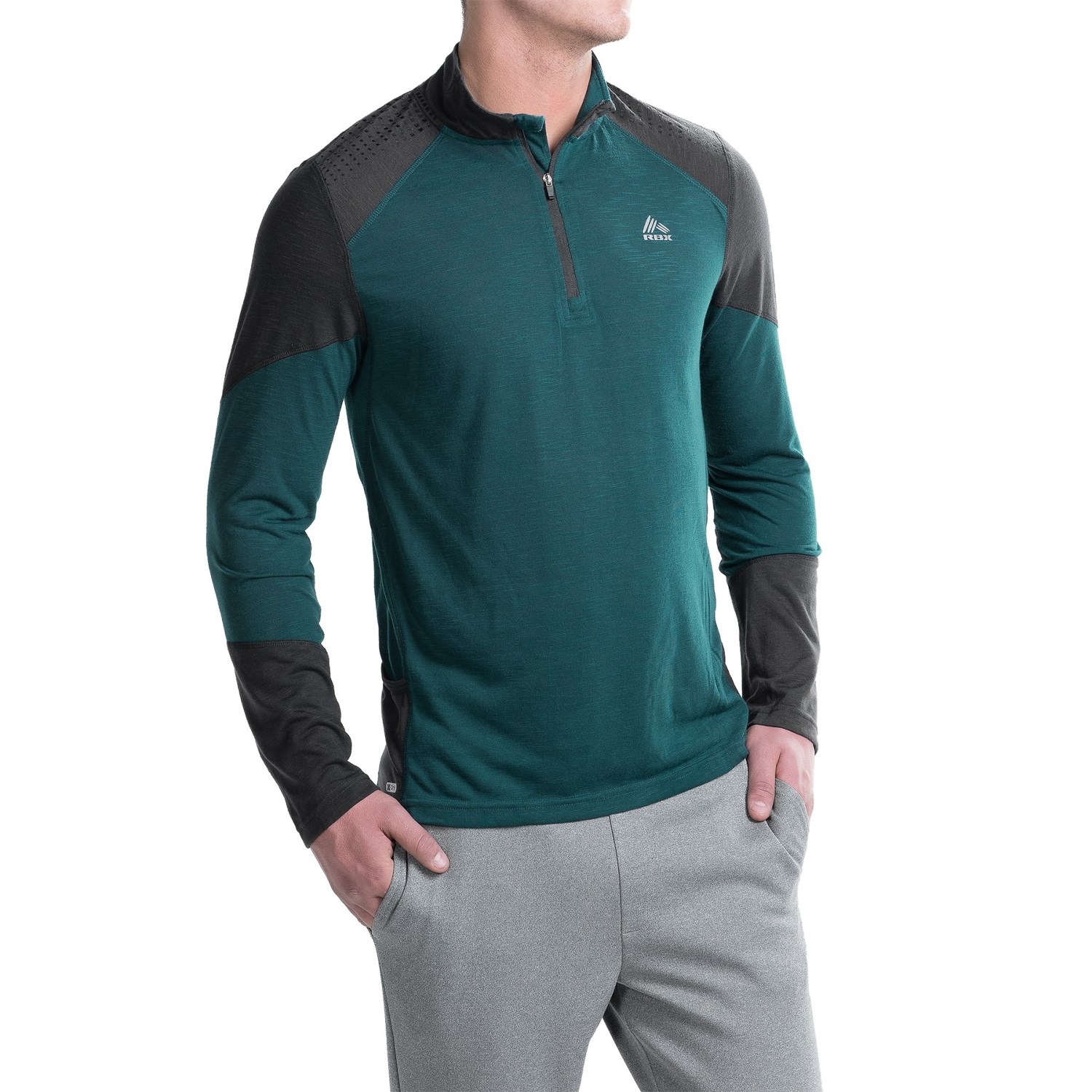 RBX Color-Block Shirt - Zip Neck, Long Sleeve (For Men)