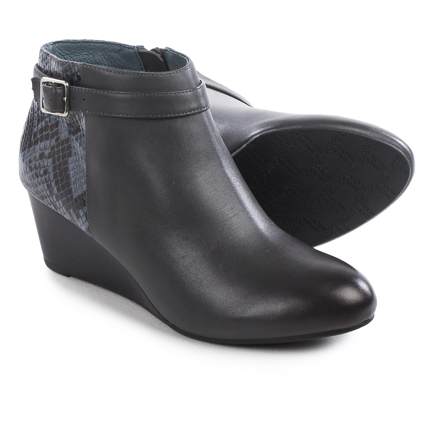 Vionic with Orthaheel Technology Shasta Ankle Boots - Leather, Wedge Heel (For Women)