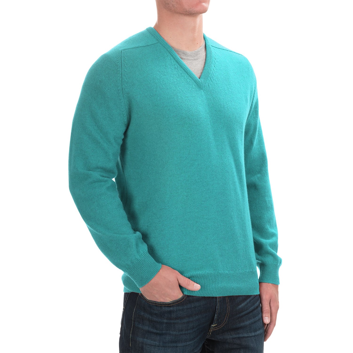 Johnstons of Elgin Scottish Cashmere Sweater - V-Neck (For Men)