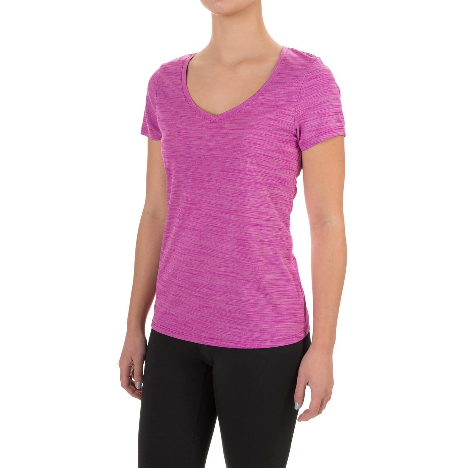 Layer 8 Heathered V-Neck Shirt - Short Sleeve (For Women)