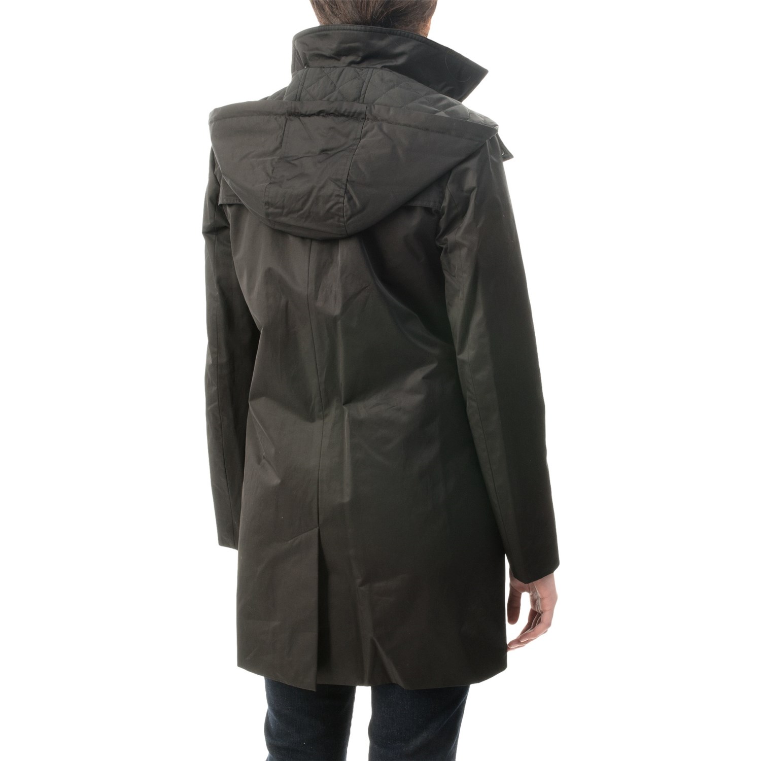 Cole Haan Outerwear Gabardine Rain Coat - Removable Hood, Quilted Liner (For Women)