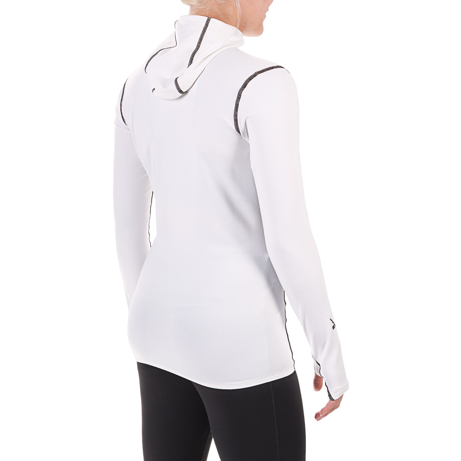 Hot Chillys Micro-Elite Chamois Hooded Base Layer Top - Zip Neck, Long Sleeve (For Women)