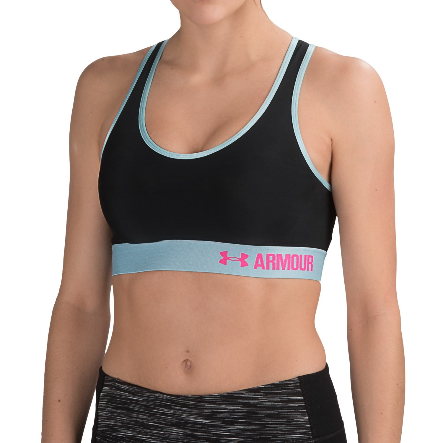 Under Armour Armour Mid Solid Print Sports Bra - Racerback, Medium Impact (For Women)