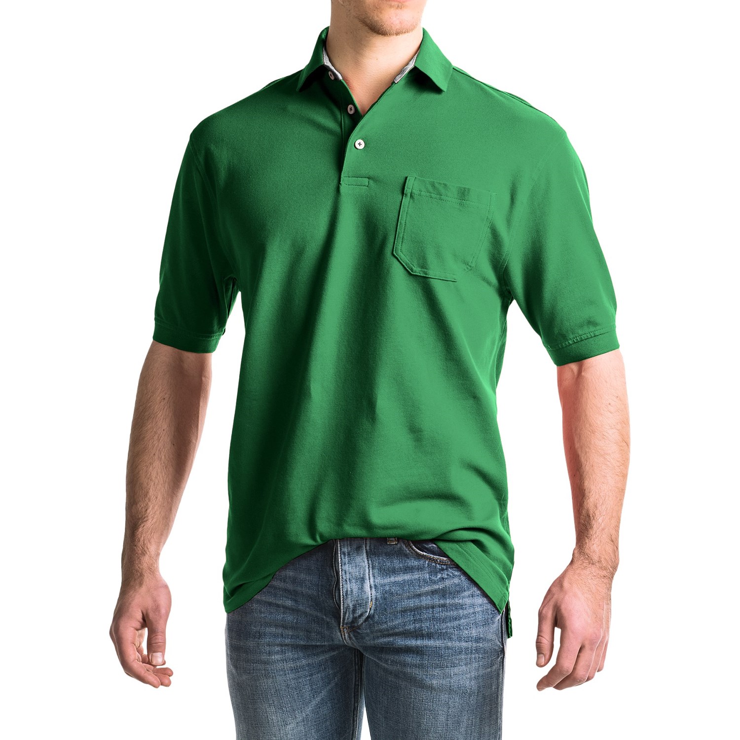 Viyella Stretch Pique Polo Shirt - Short Sleeve (For Men)