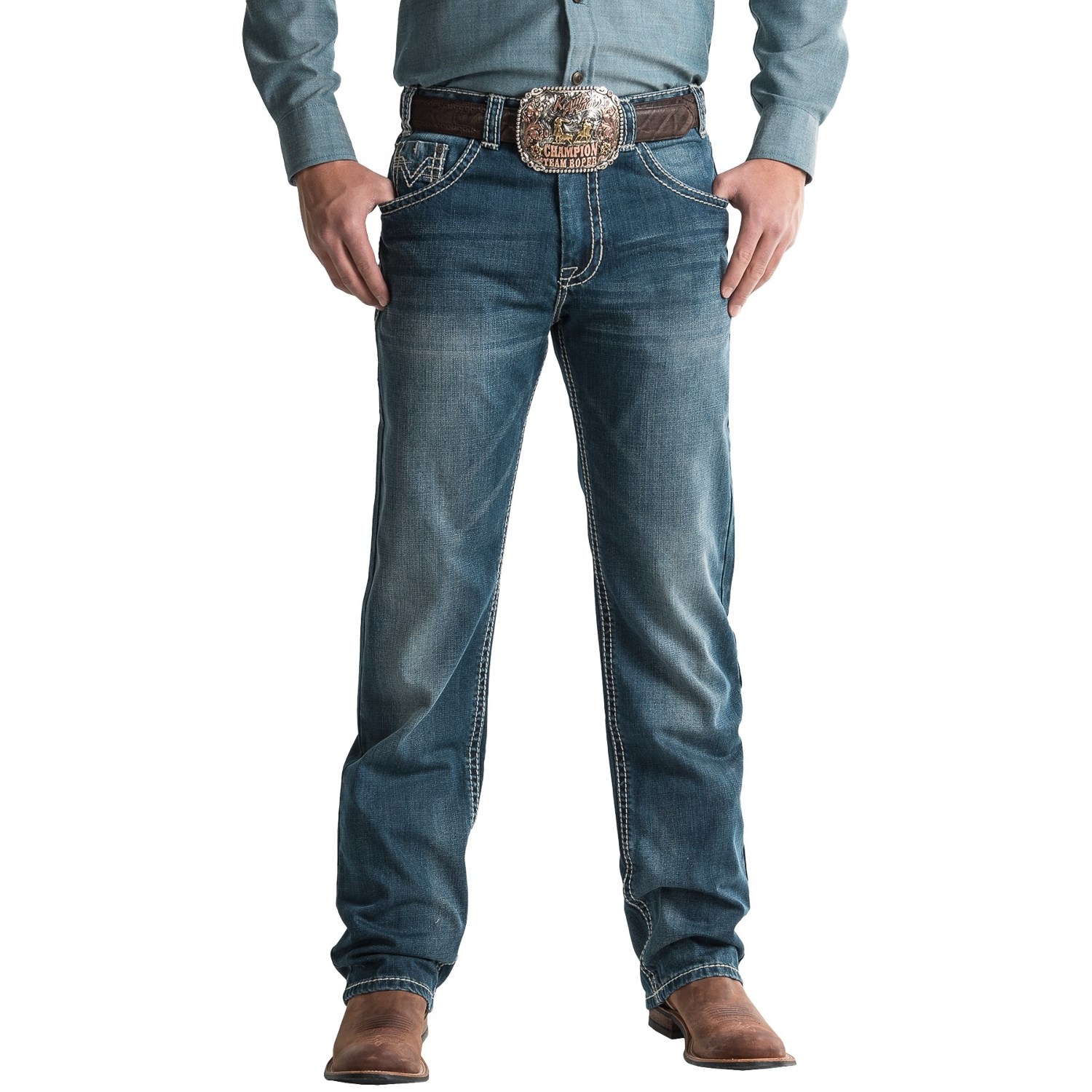 Rock & Roll Cowboy Cannon Raised-V Pocket Jeans - Bootcut, Loose Fit (For Men)