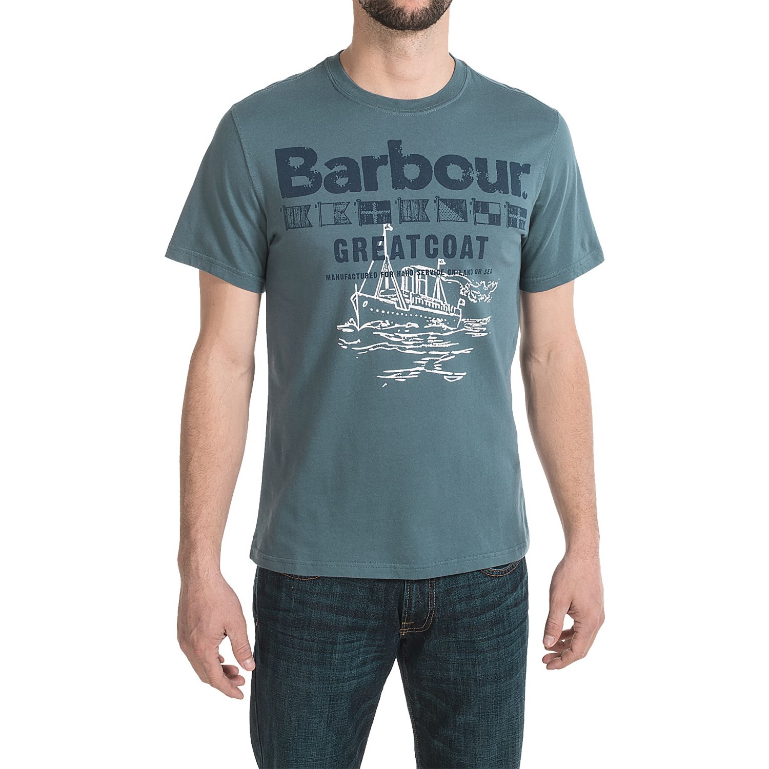 Barbour Printed Cotton Knit T-Shirt - Short Sleeve (For Men)